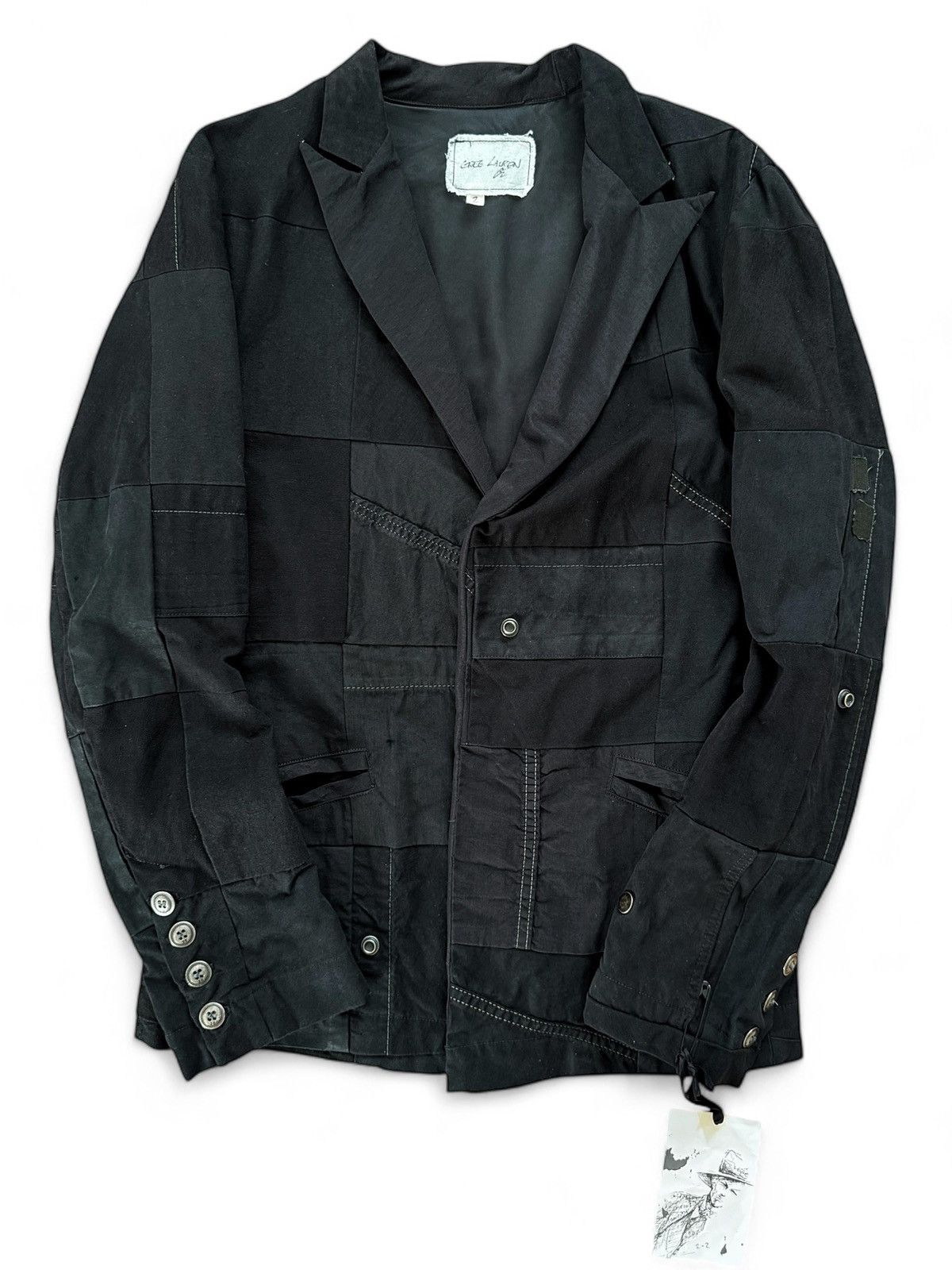 Greg Lauren Sz2 1/1 Black Workwear Tux Ollie Blazer Patchwork Jacket Size US M / EU 48-50 / 2 - 1 Thumbnail