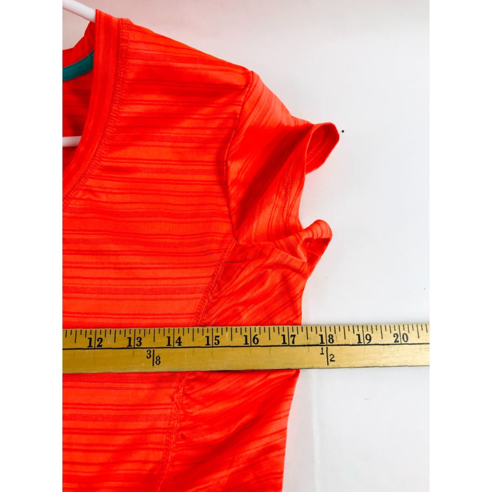 Vintage RBX Performance Shirt Women's Medium Orange Striped V-Neck Activewear Shirt Size M / US 6-8 / IT 42-44 - 3 Thumbnail