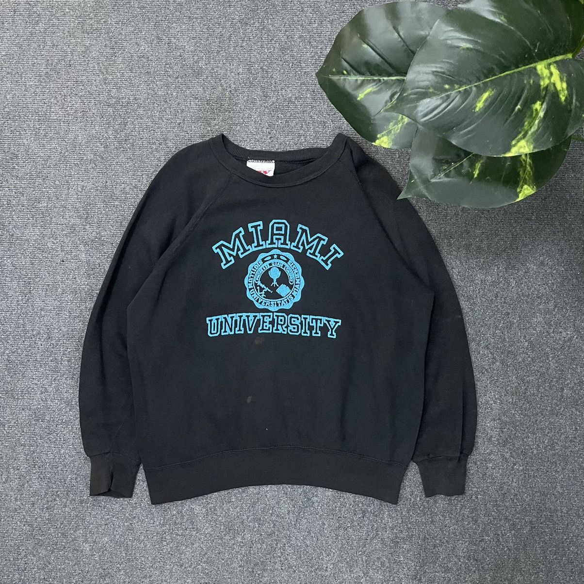 Vintage Vintage 1980s Miami University Crewneck Sweatshirt Size US L / EU 52-54 / 3 - 1 Thumbnail