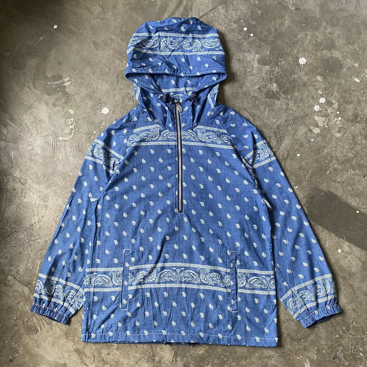 Nanamica TNF Purple Label - Indigo Chambray Paisley Print Anorak | Grailed