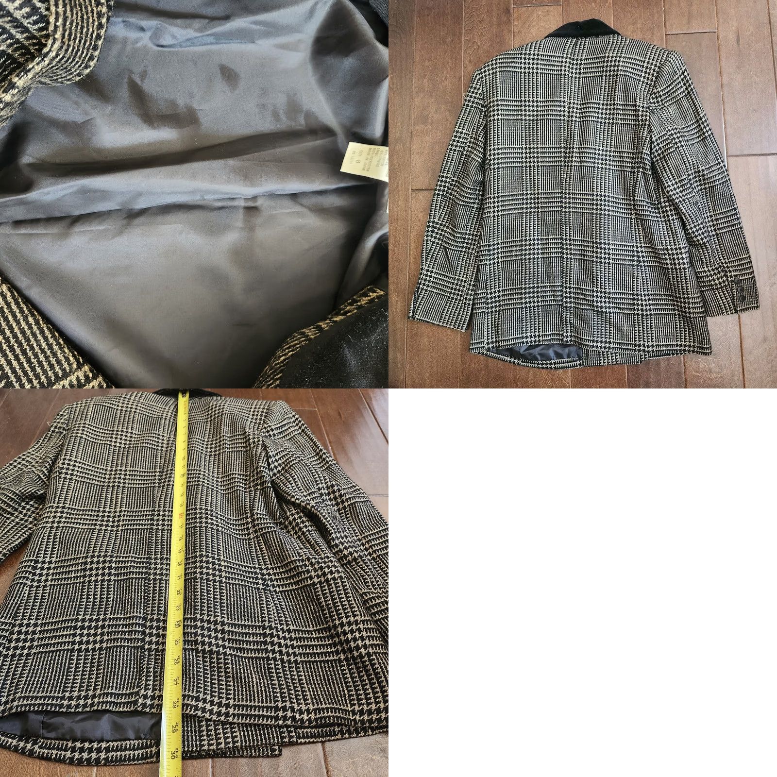 Lord & Taylor Lord & Taylor Women Jacket Multicolor Plaid Velvet Collar Wool 8 Regular Dry Clean Only Button Long Sleeve Women's Jacket Size M / US 6-8 / IT 42-44 - 9 Thumbnail