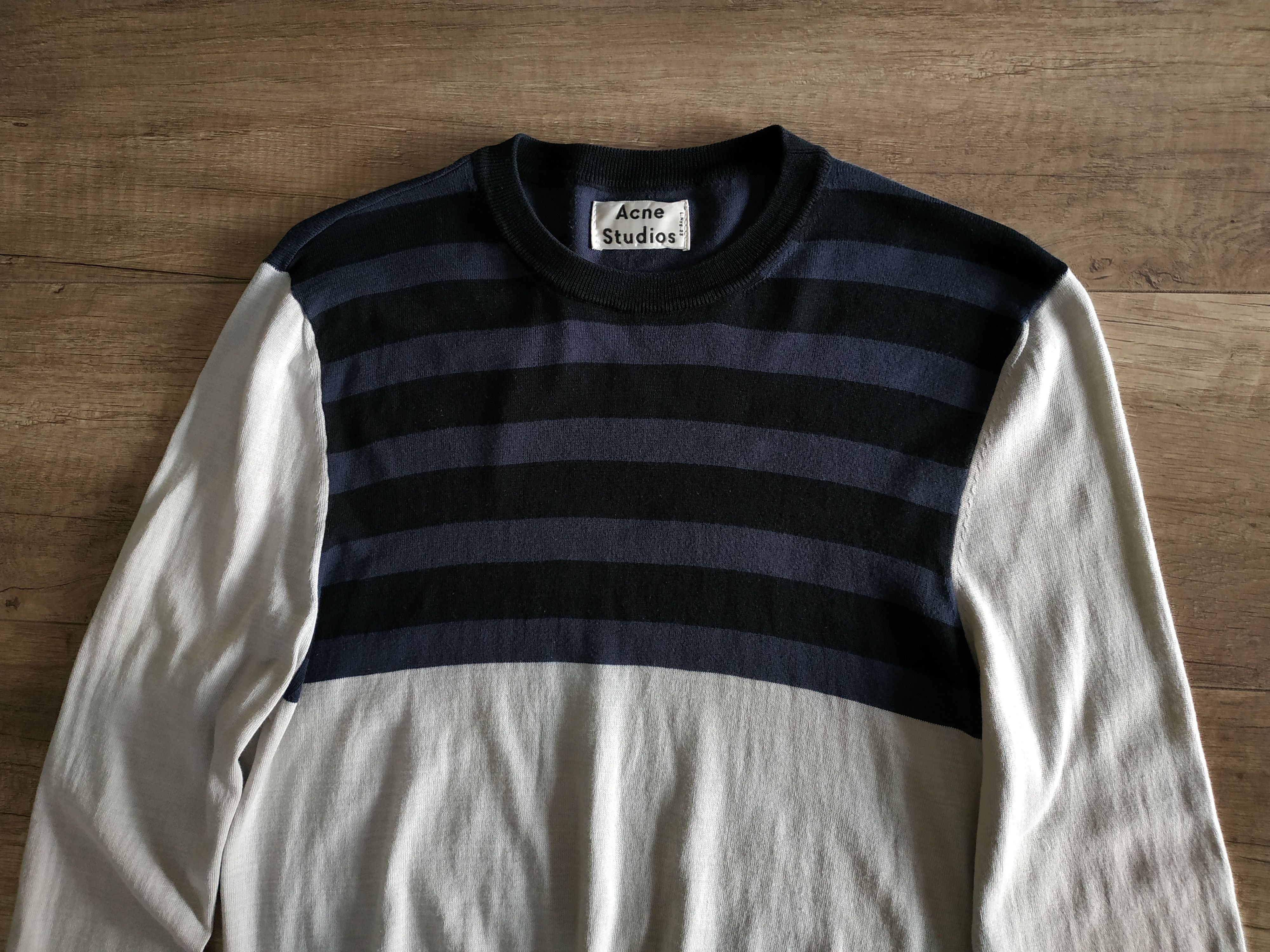 Acne Studios ACNE STUDIOS "Oval Stripe" Women's Silk Sweater, s. XS Size XS / US 0-2 / IT 36-38 - 4 Thumbnail