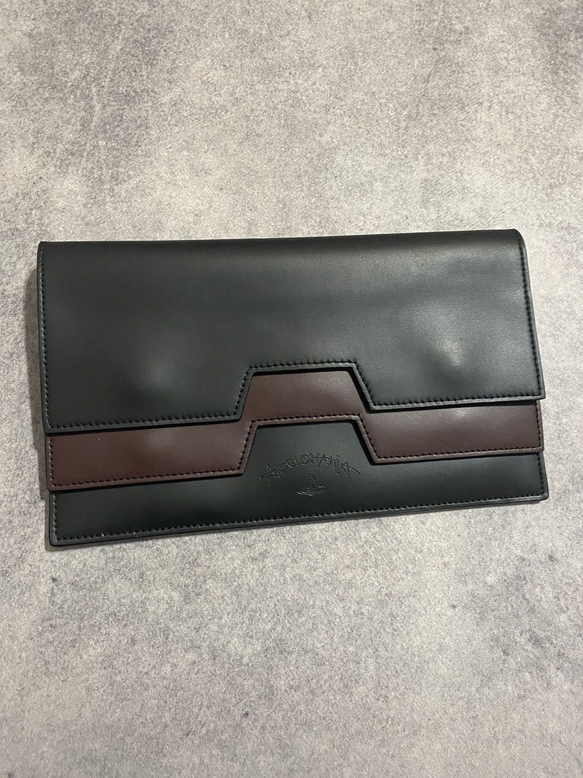 Vivienne Westwood Vivienne Westwood Anglomania Black Maroon Leather Clutch Size ONE SIZE - 1 Thumbnail