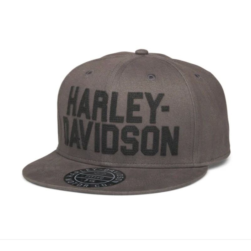 Harley Davidson Harley-Davidson Fitted Block Cap Gray/Black Size 7 1/8 NWT Size ONE SIZE - 9 Thumbnail
