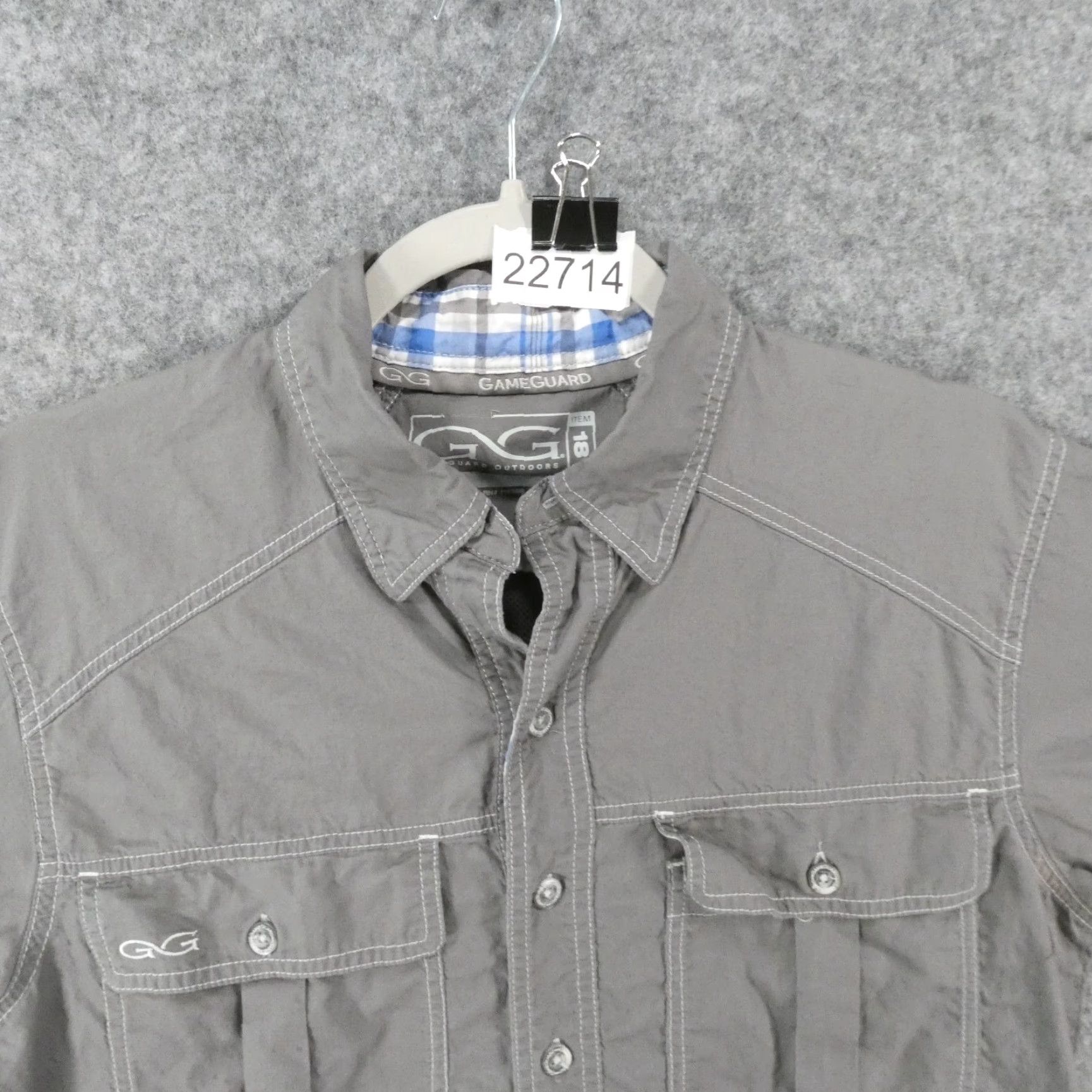 Vintage GameGuard Shirt Mens Small Short Sleeve Button Up Gray Lightweight Vented Size US S / EU 44-46 / 1 - 2 Thumbnail