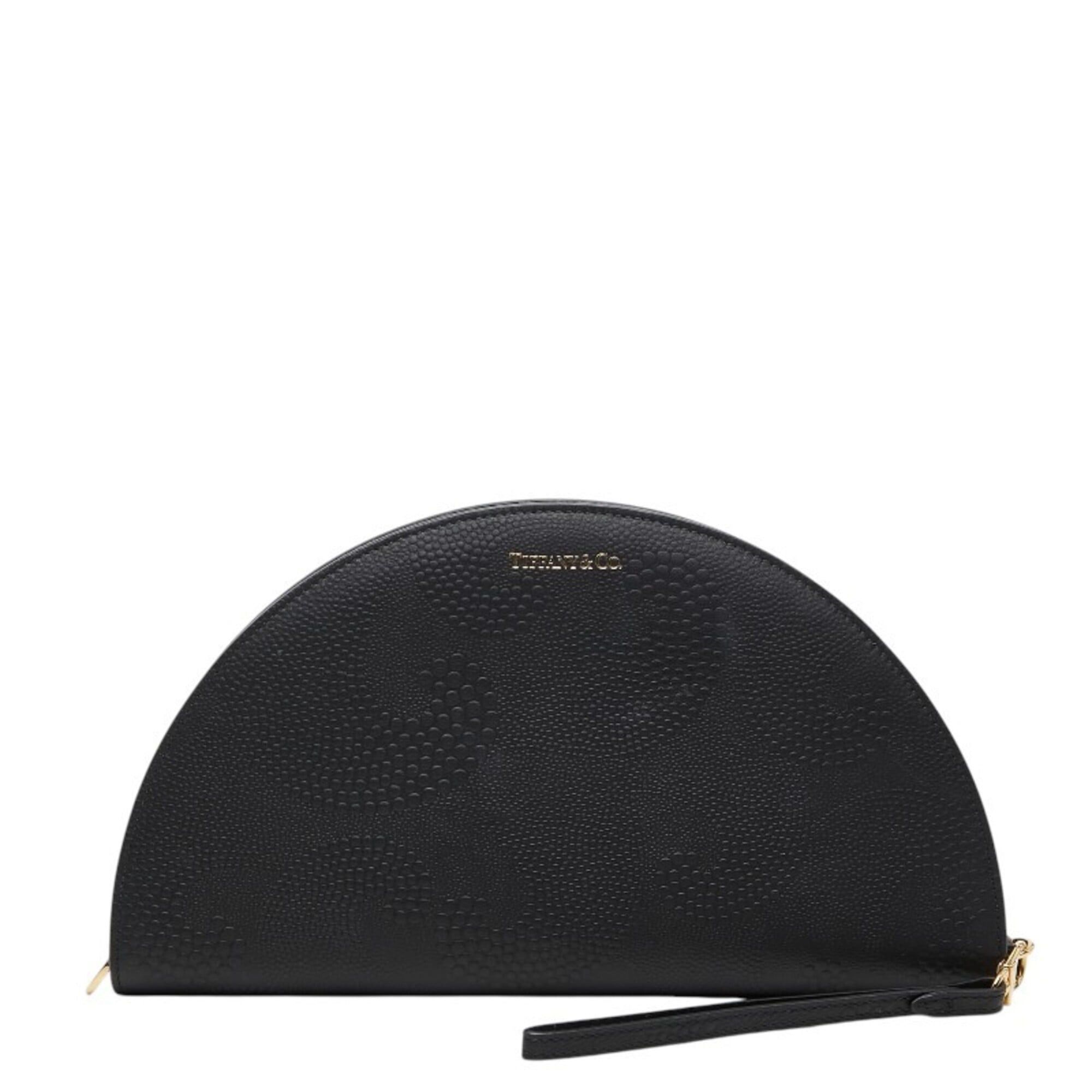 Tiffany & Co. Tiffany & Co. Embossed Half-Moon Long Wallet, Black Leather, Women's. Size ONE SIZE - 1 Thumbnail