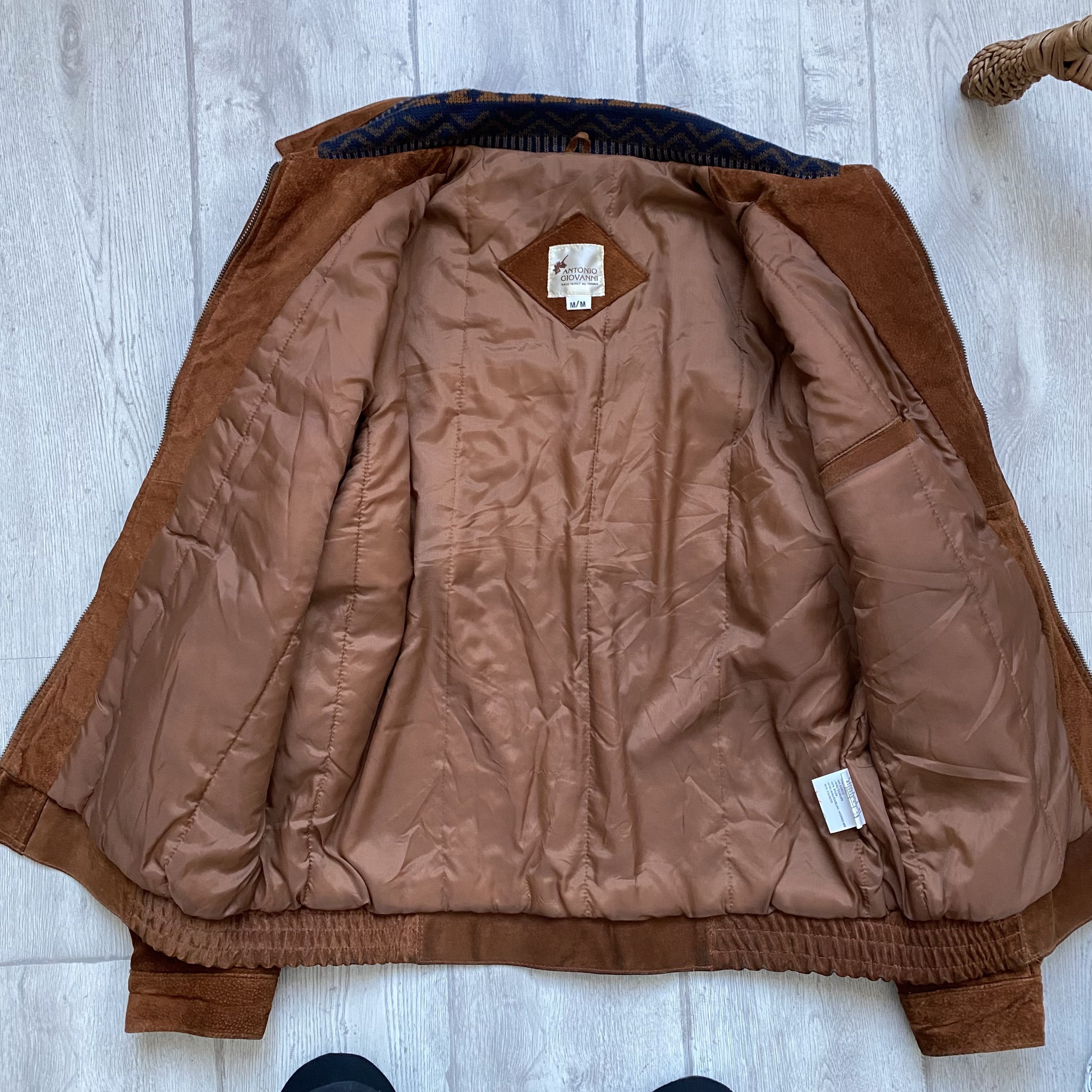 Genuine Leather 🔥 Rare Vintage 80s Suede Knit Leather Bomber Jacket Size US M / EU 48-50 / 2 - 9 Thumbnail