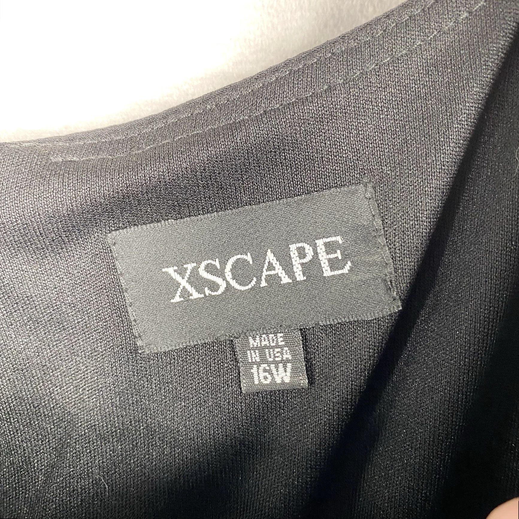 Vintage XSCAPE Cocktail Dress 16W Black Stretch Blouson Embellished Cuffs Beaded Party Dress Size XXL / US 16-18 / IT 52-54 - 3 Thumbnail