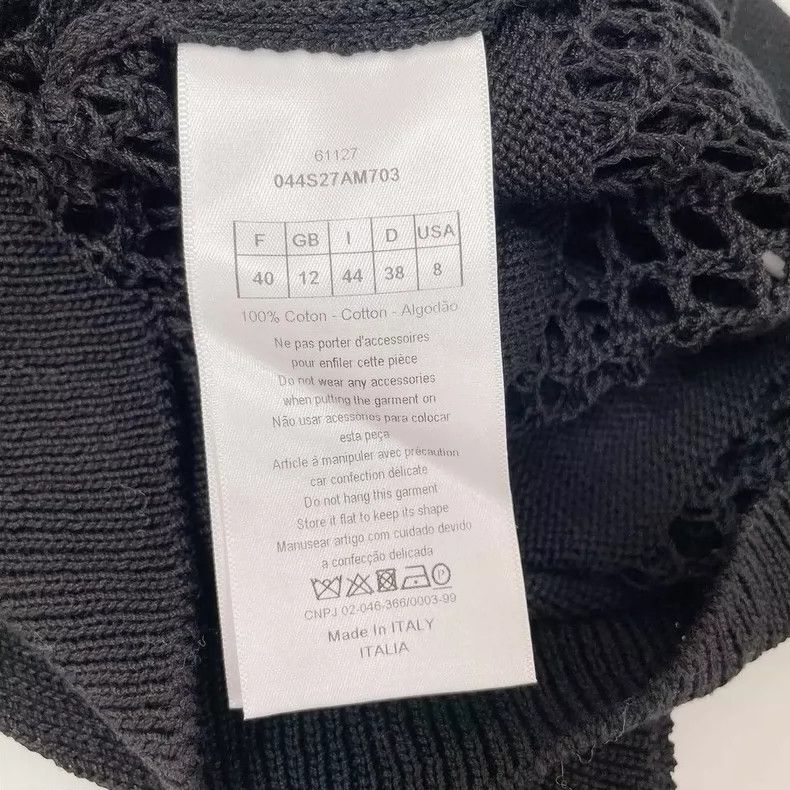 Dior Dior Black hollow round-neck sweater knitted top Size S / US 4 / IT 40 - 6 Thumbnail