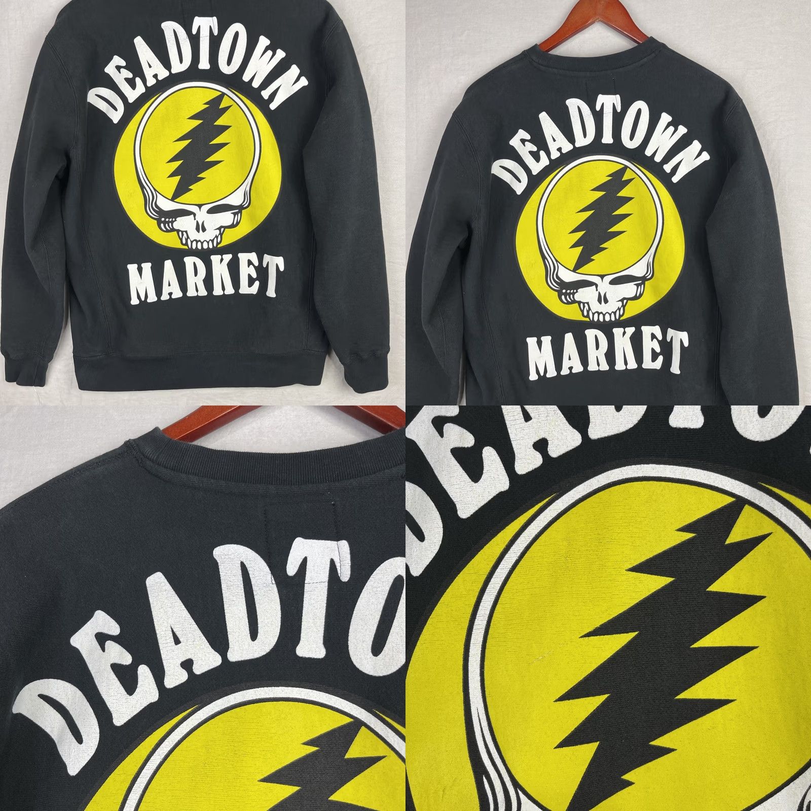 Vintage VINTAGE Grateful Dead Chinatown Market Sweatshirt Mens M Black Graphic Print Deadtown Market Size US M / EU 48-50 / 2 - 9 Thumbnail