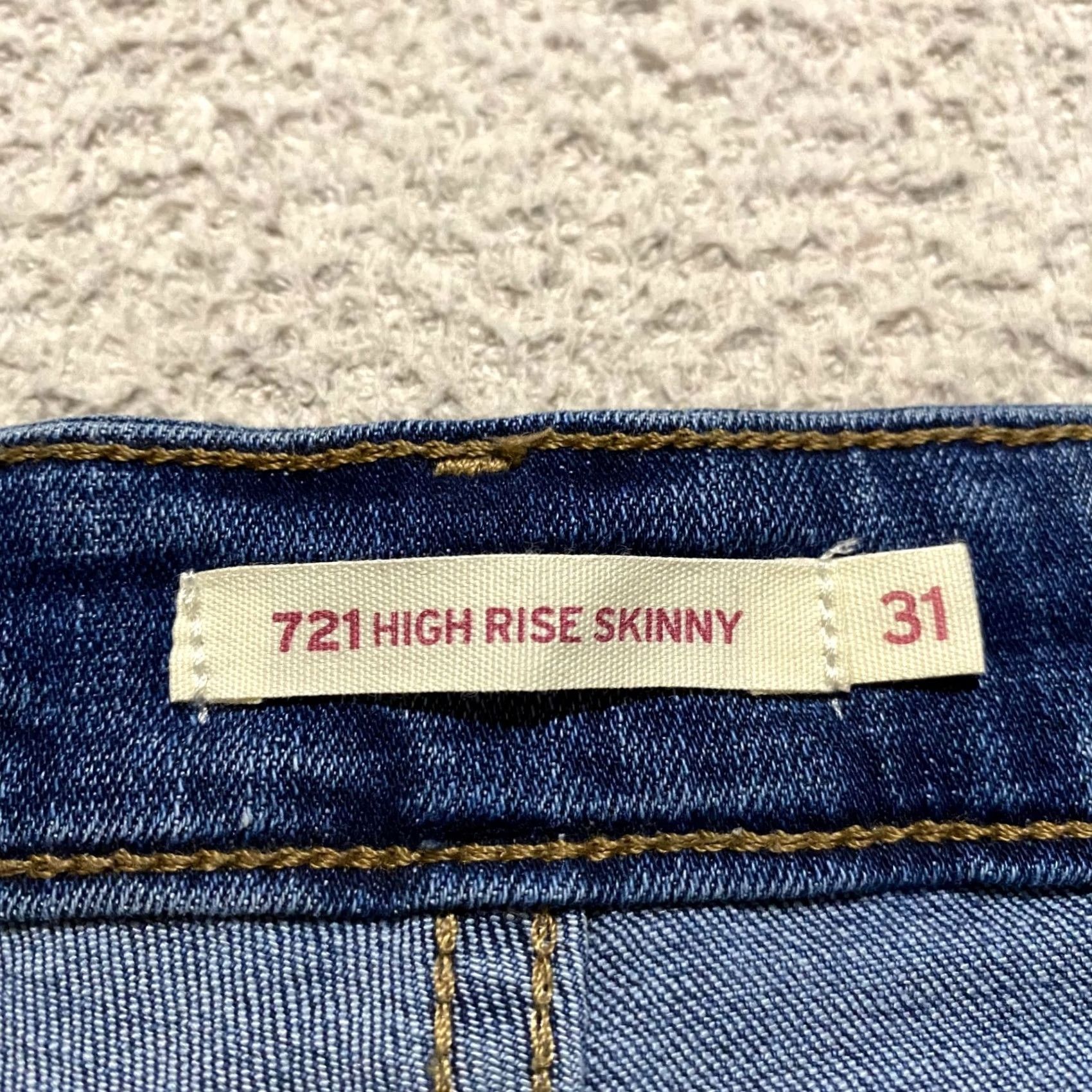 Levi's Levi'S Jeans Womens 31 Blue Denim Wash High Rise Skinny Raw Hem Size 24" / US 00 / IT 34 - 3 Thumbnail