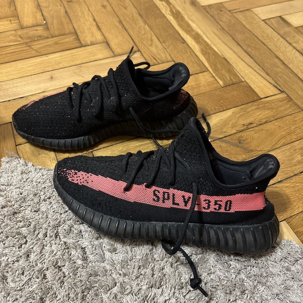 Yeezy Adidas YEEZY Boost 350 V2 Core Black Red Stripe US10 Size US 10 / EU 43 - 2 Thumbnail