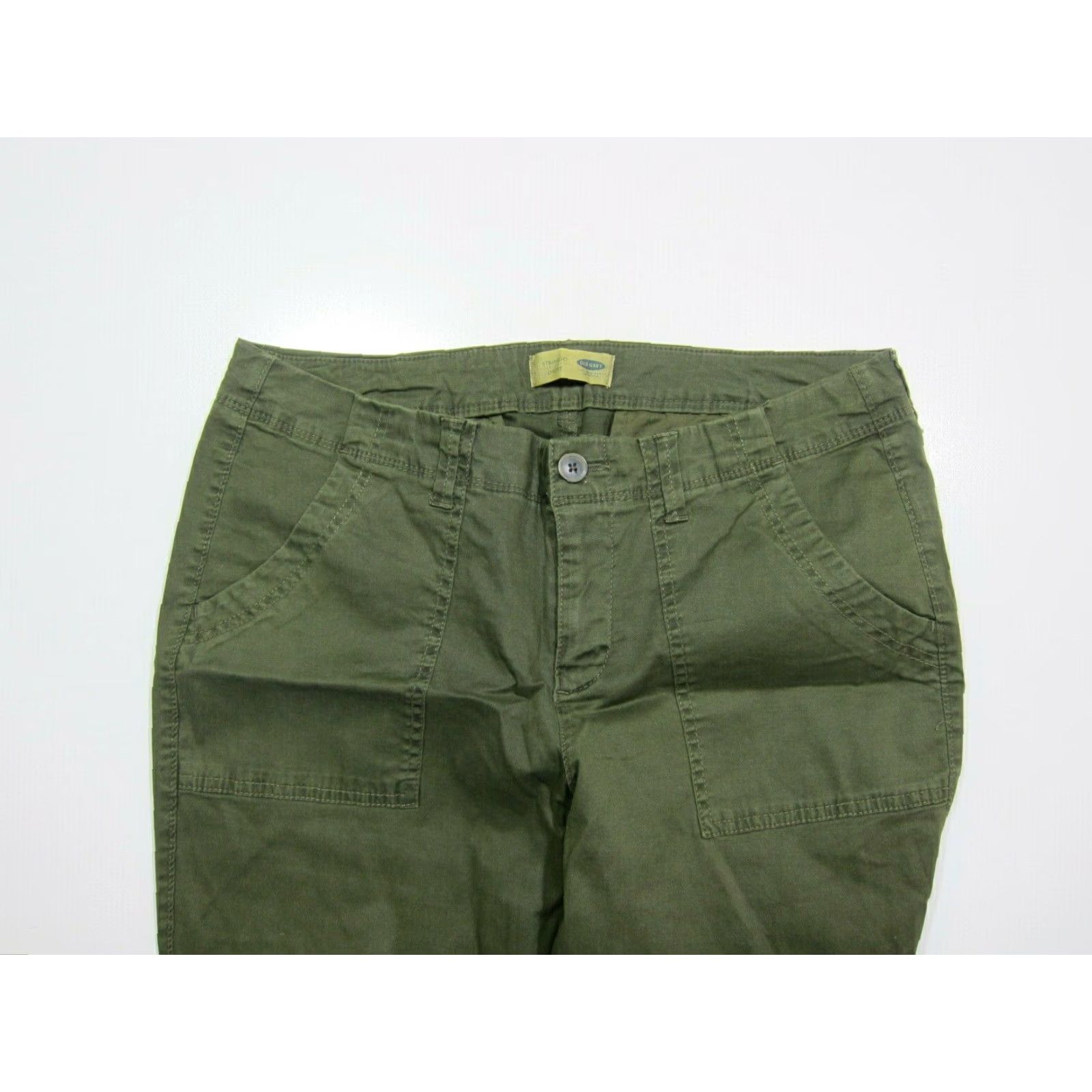 Old Navy Old Navy Cotton Stretch Army Green Straight Leg Casual Chino Pant Women Size 10 Size 32" / US 10 / IT 46 - 4 Thumbnail