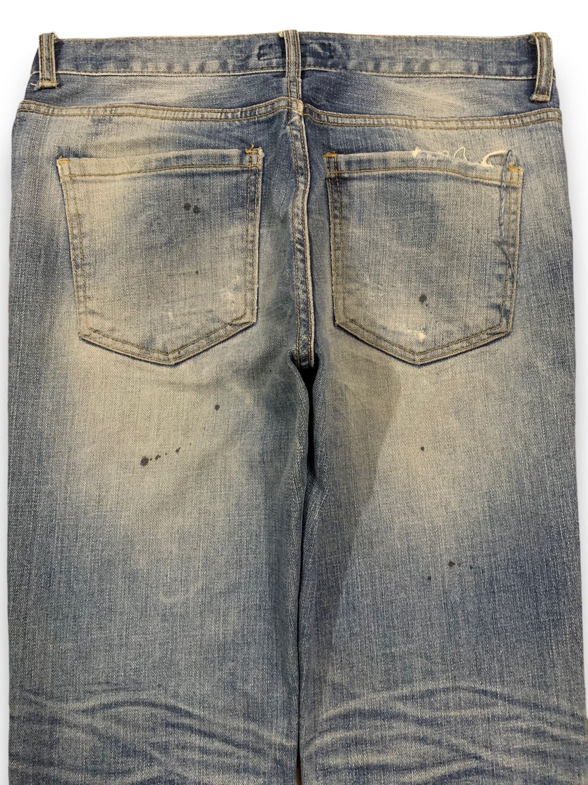 KMRii Vintage Japanese Brand Blue Washed Splatter Distressed Jeans Size US 32 / EU 48 - 13 Thumbnail