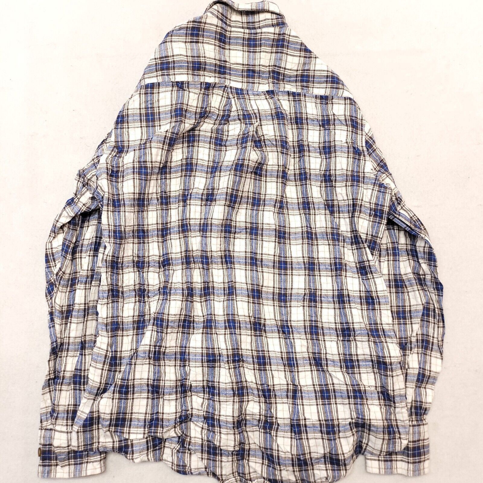 Cabelas Cabelas Tartan Flannel Shirt Adult Mens Size M White Blue Size US M / EU 48-50 / 2 - 10 Thumbnail