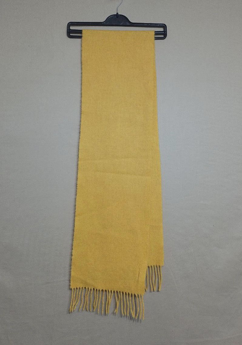Lacoste × Vintage LACOSTE Yellow Wool Cashmere Vintage Scarf Size ONE SIZE - 3 Thumbnail
