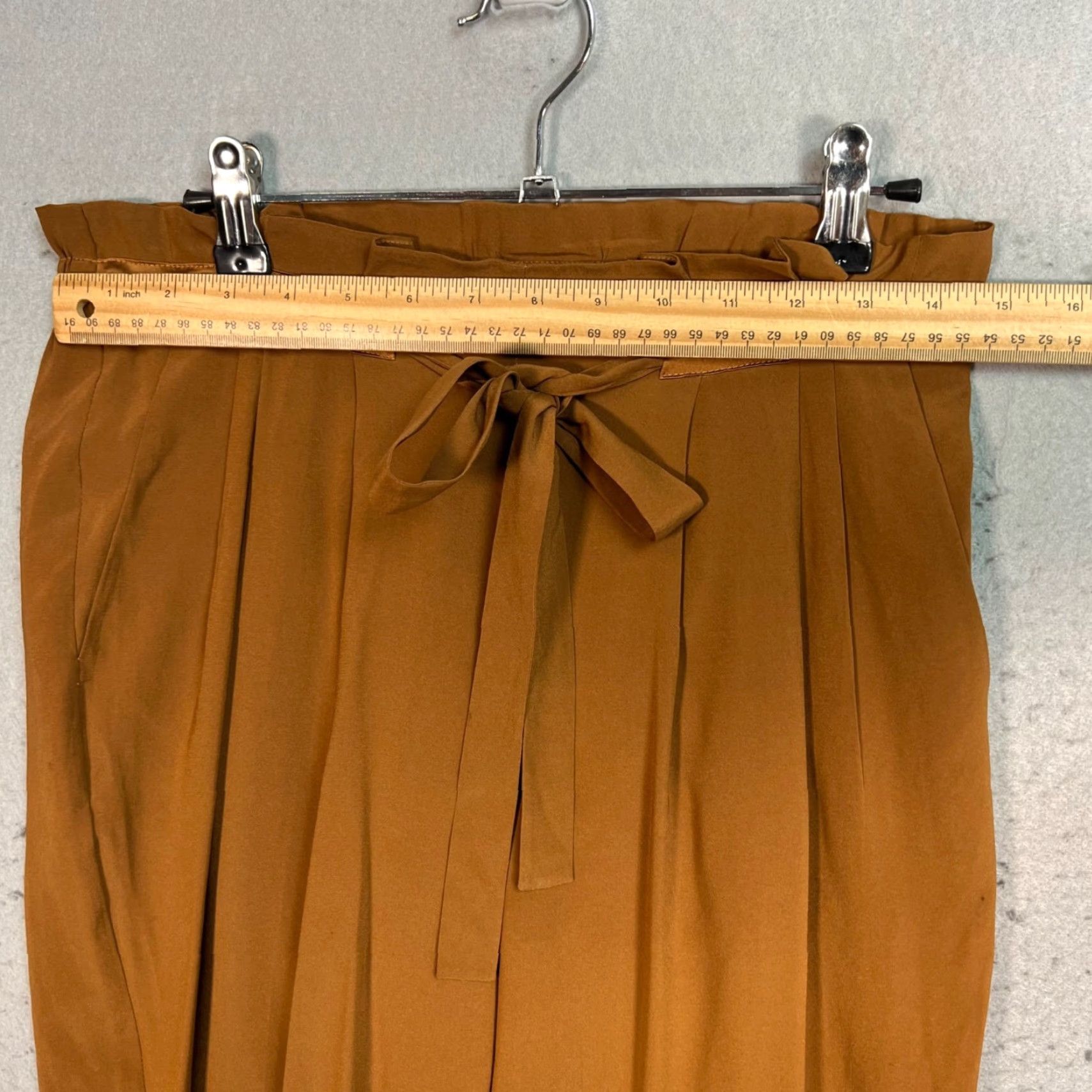 Ramy Brook Ramy Brook Womens XS Silk-Blend Tapered Leg Camel Trousers Size 26" / US 2 / IT 38 - 5 Thumbnail
