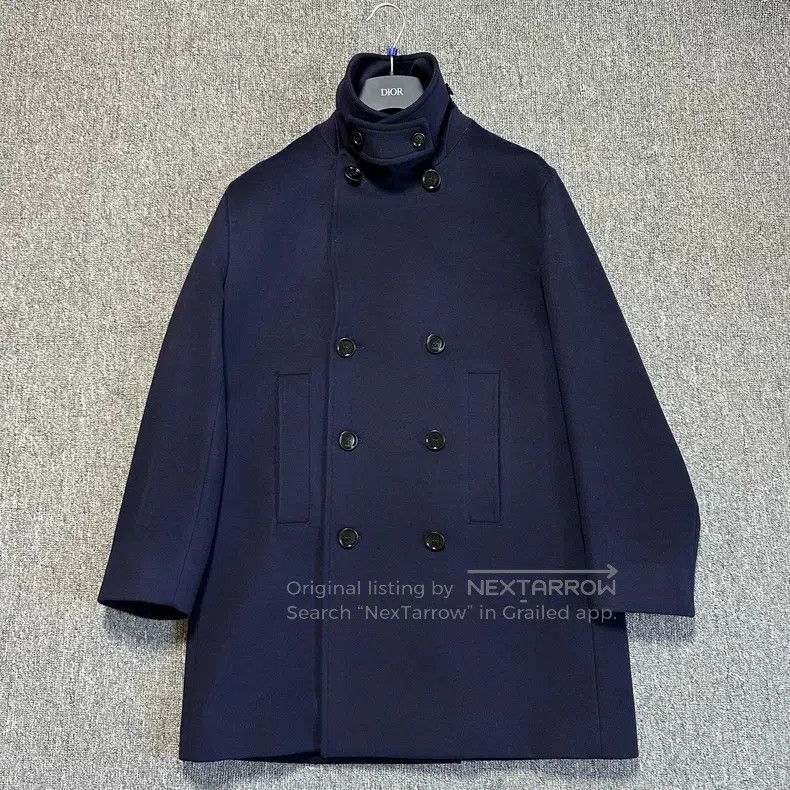 Dior Dior Navy blue cashmere coat coat Size US L / EU 52-54 / 3 - 2 Thumbnail