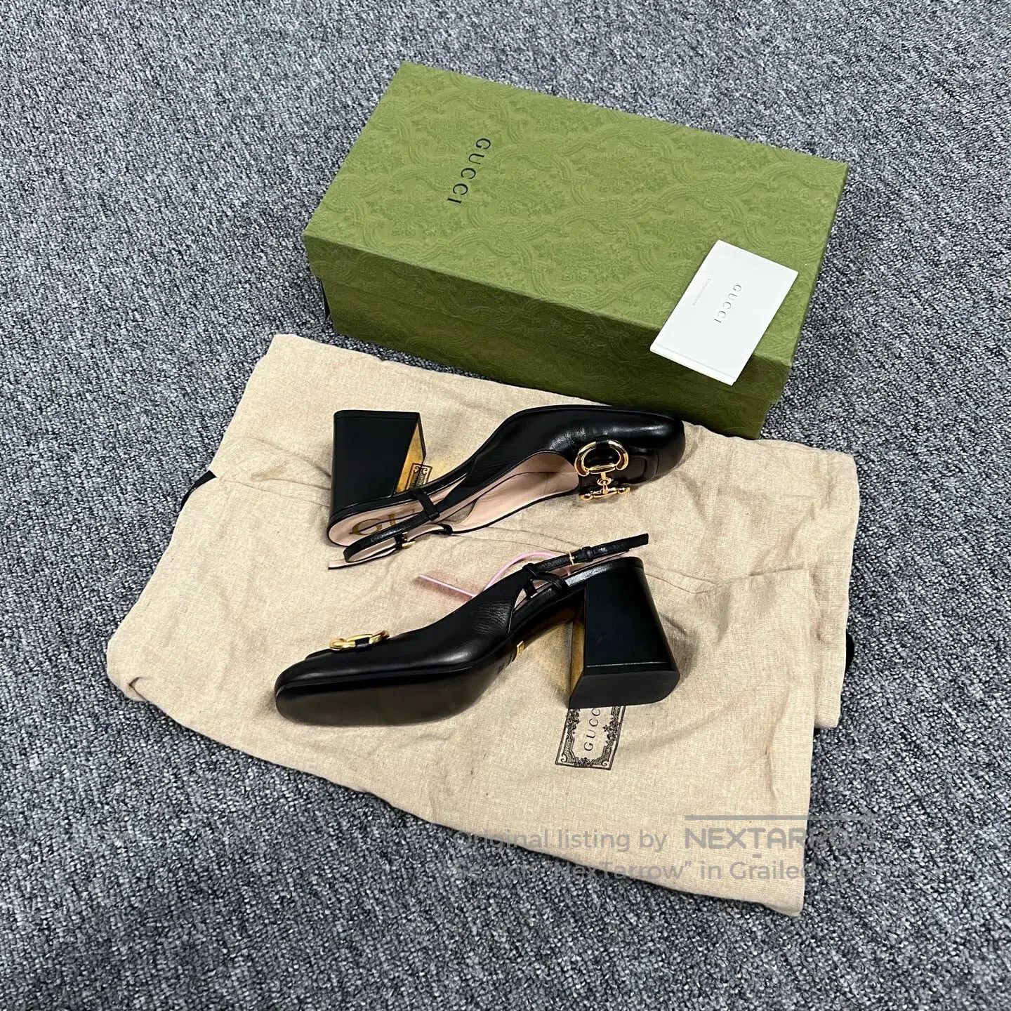 Gucci Guicci Black Golden Horse buckle high heels| Size US 5 / IT 35 - 3 Thumbnail