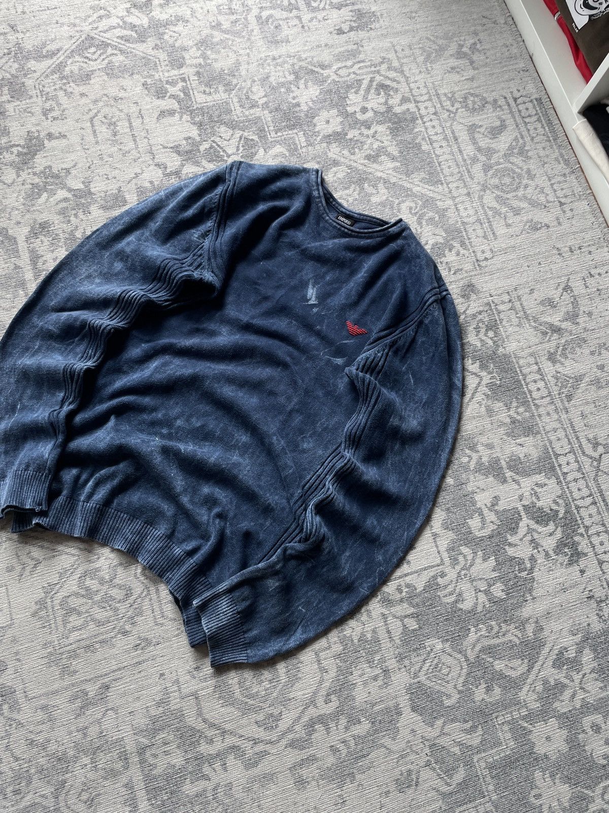 Vintage Vintage Armani Sweater Avant Garde Washed Y2K Slim Japanese Size US M / EU 48-50 / 2 - 2 Thumbnail