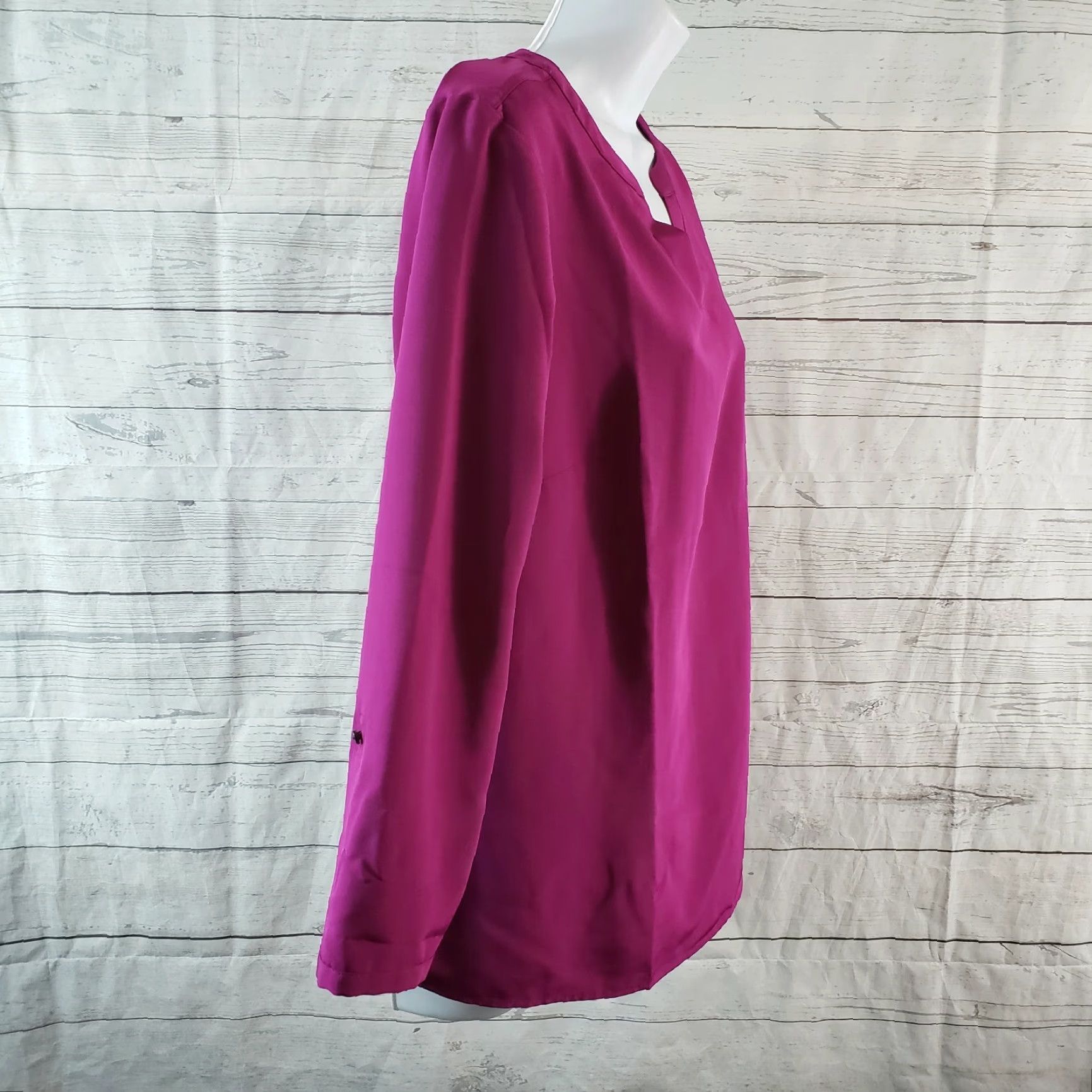 Lands' End Lands' End Outfitters Womens Popover Top Sz 6 Solid Purple Long Sleeve Blouse Ladies Regular XS-Plus? Size M / US 6-8 / IT 42-44 - 3 Thumbnail