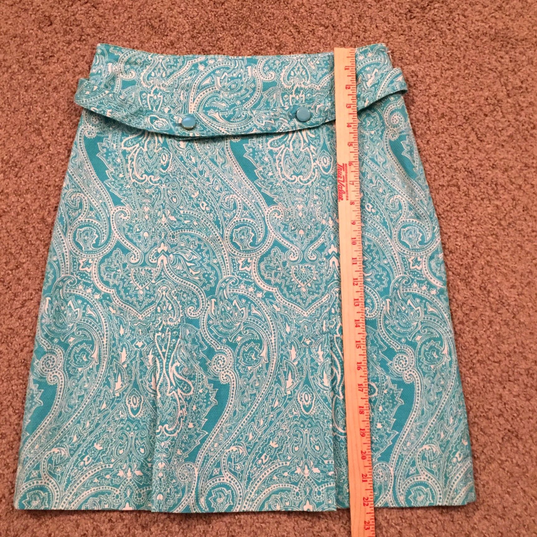 Talbots Talbots Skirt Women Size 6 Blue Paisley Belted Pencil Knee Length Unlined Size 28" / US 6 / IT 42 - 4 Thumbnail