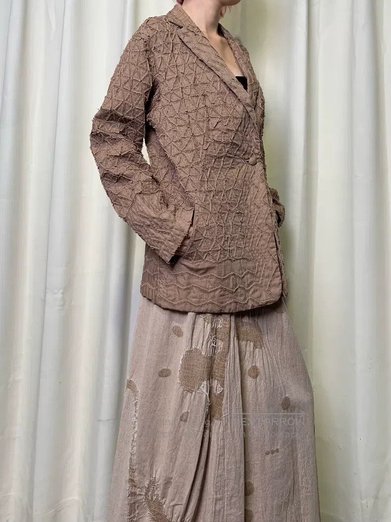 Issey Miyake Issey Miyake Geometric Cut-Out Embroidered Suit Jacket Size L / US 10 / IT 46 - 3 Thumbnail