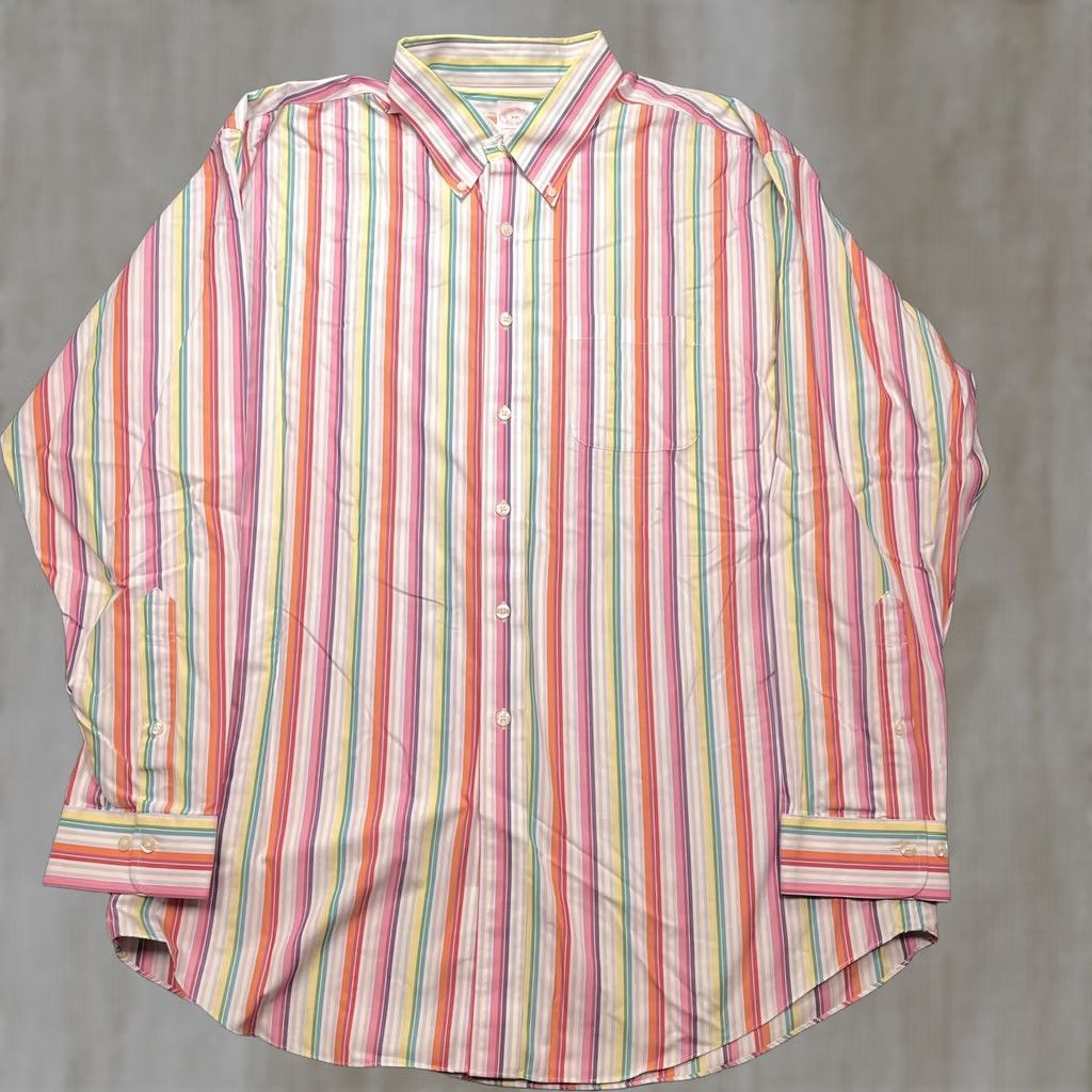 Brooks Brothers Brooks Brothers Shirt Mens 2XL Multicolor Stripe Long Sleeve Non Iron Supima Size US XXL / EU 58 / 5 - 1 Thumbnail