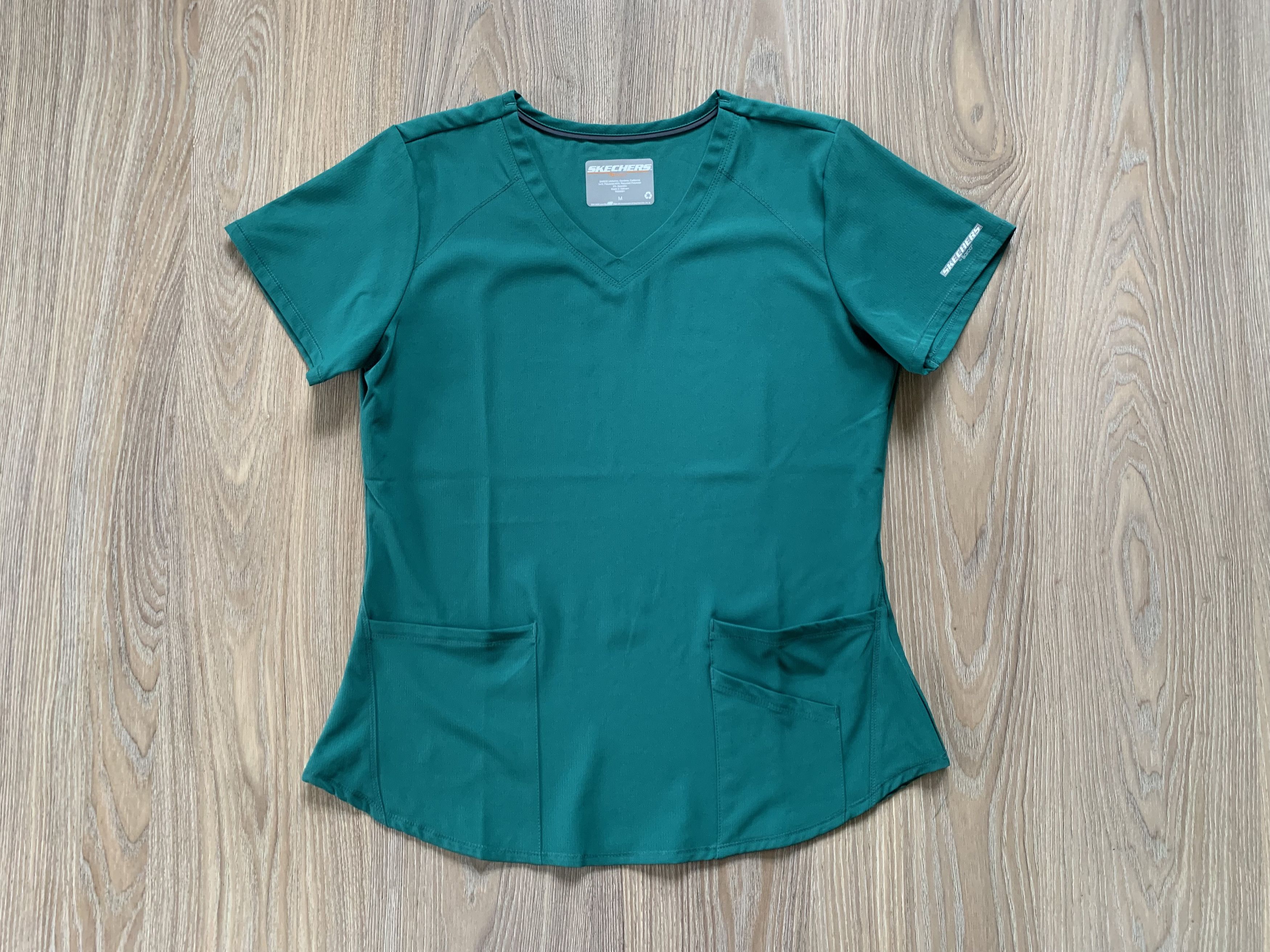 SKECHERS Skechers by Barco Green Medical Scrub V-Neck T-Shirt Size M / US 6-8 / IT 42-44 - 4 Thumbnail