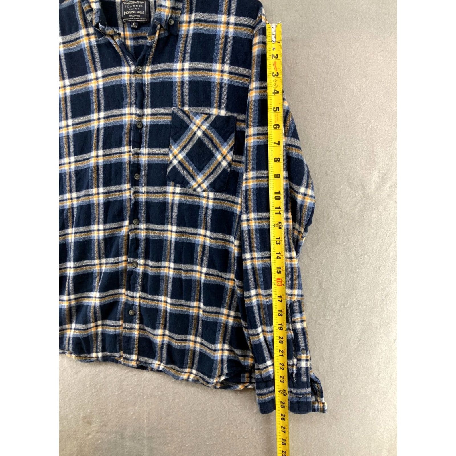 Vintage Jackson Hole Mens Shirt XL Blue Plaid Flannel Button-Up Shirt XL Blue Plaid Cotton Wool? Size US XL / EU 56 / 4 - 4 Thumbnail