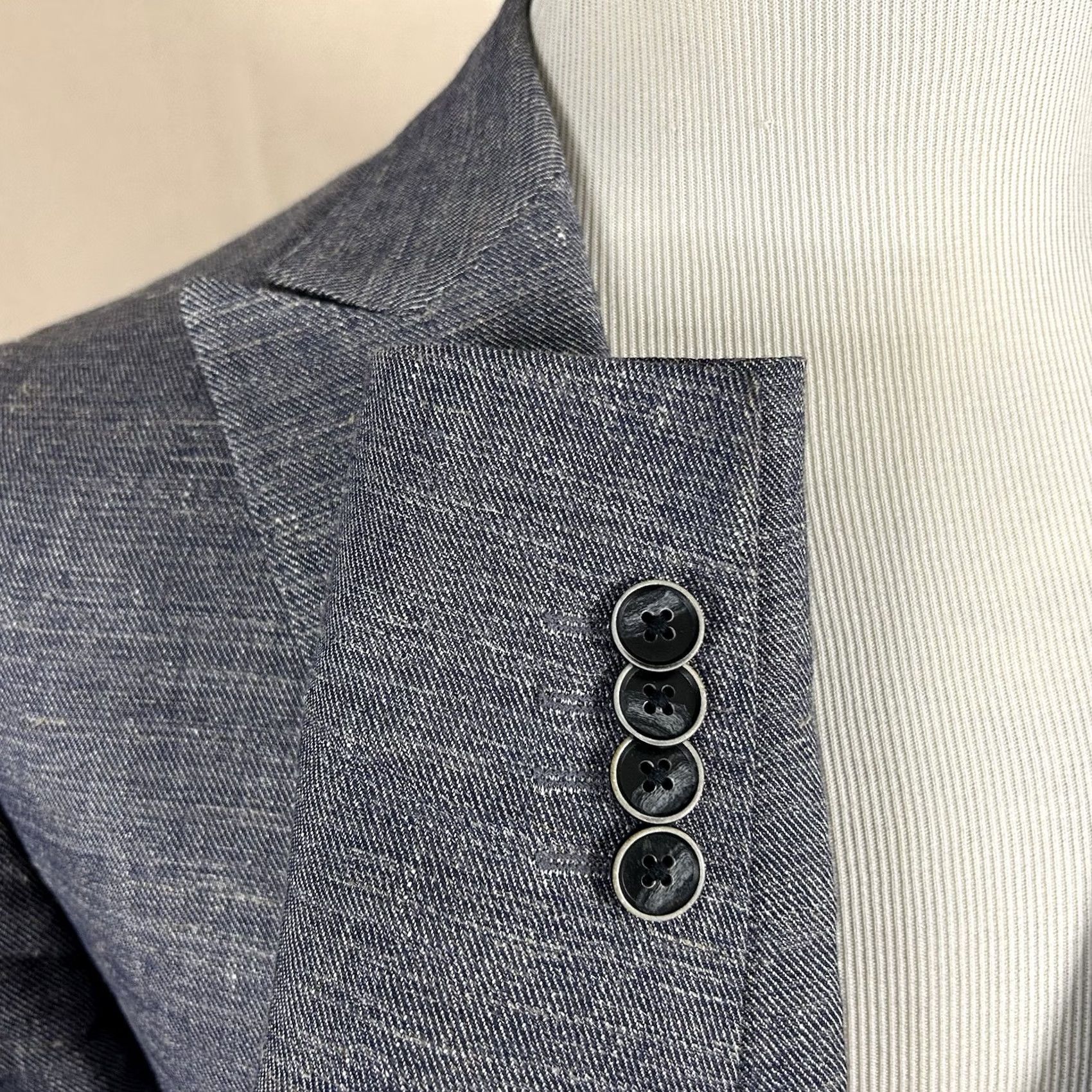 Joseph Abboud Joseph Abboud Sport Coat 38R Slim Profilo Linen Blend Blue Gray Two Button Jacket Coat Mens Size US XS / EU 42 / 0 - 6 Thumbnail