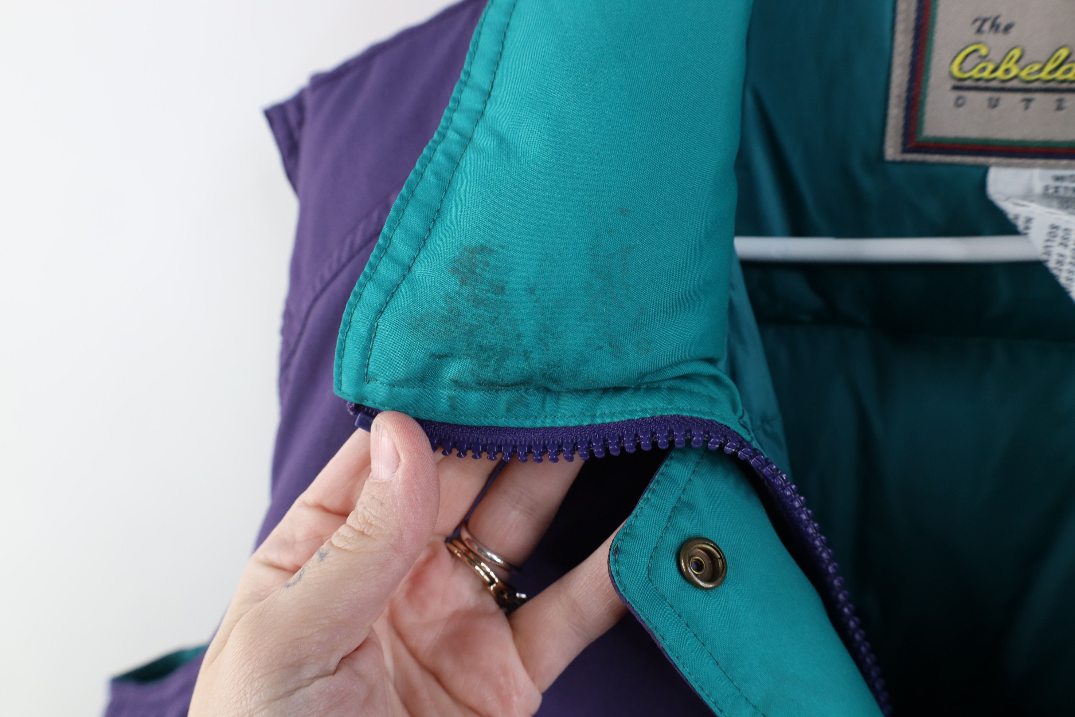 Cabelas Vintage 90s Cabelas Duck Down Puffer Vest Jacket Purple Size XL / US 12-14 / IT 48-50 - 8 Thumbnail