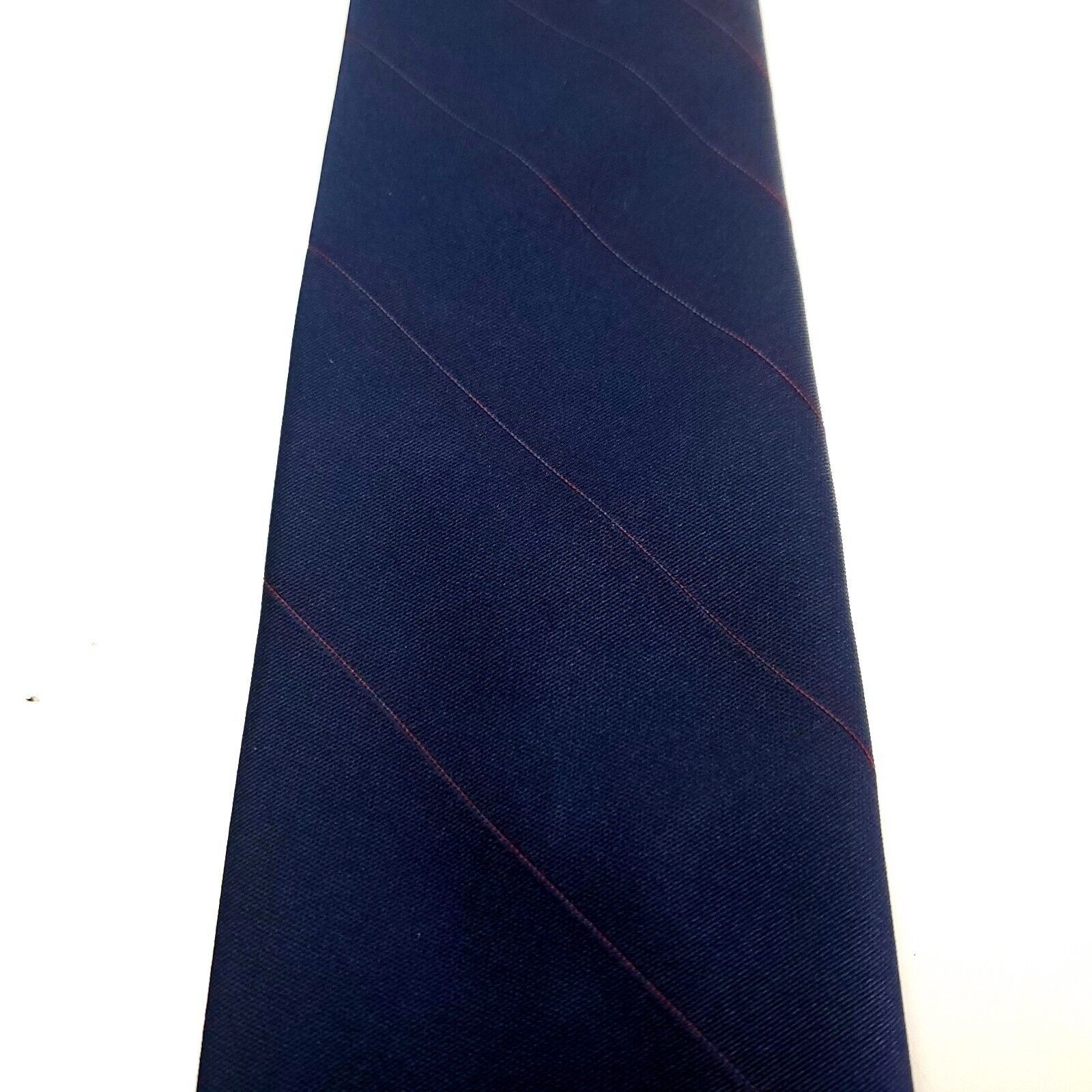Oscar De La Renta Oscar De La Renta Polyester Tie Blue Striped Short Skinny Size ONE SIZE - 2 Thumbnail