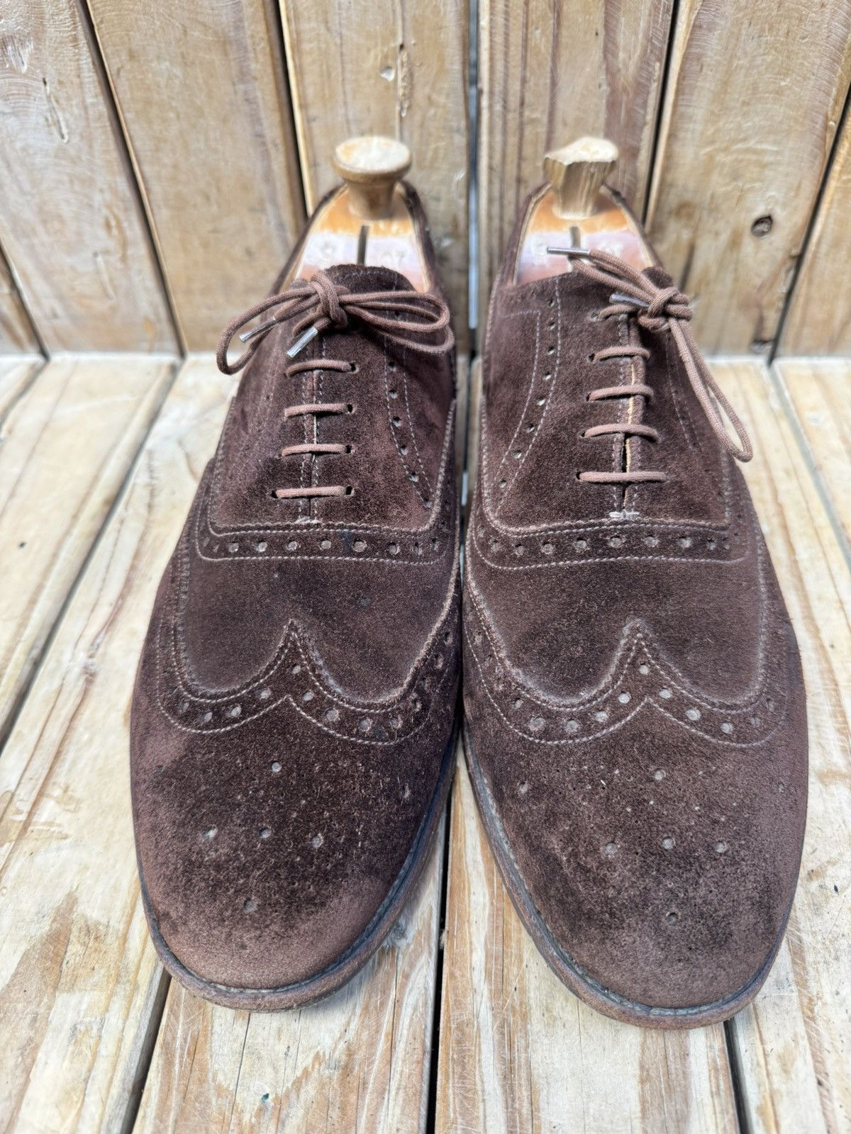 Alfred Sargent Alfred Sargent Brown suede wingtip dress Men’s shoes UK 11 Size US 12 / EU 45 - 2 Thumbnail