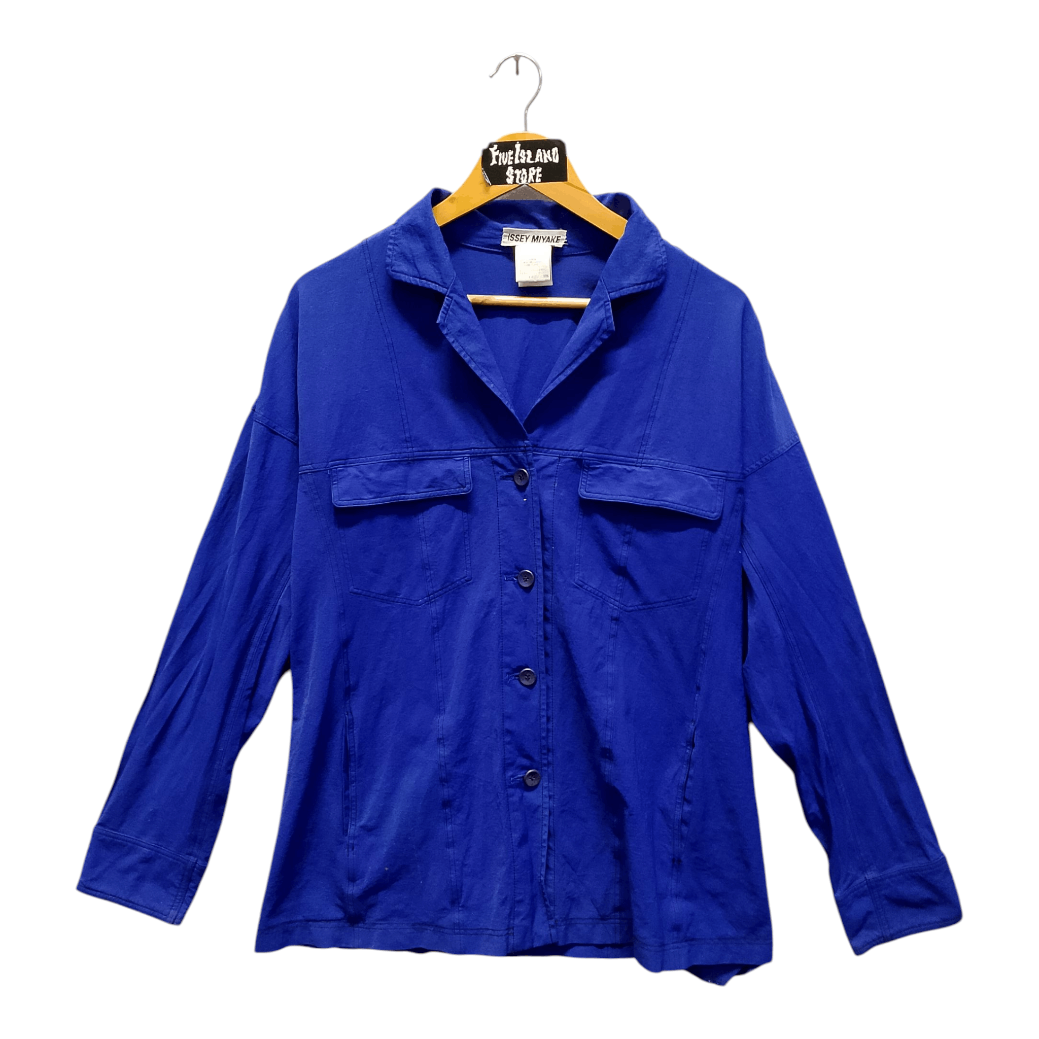 Issey Miyake Vintage Issey Miyake Blue Button-Up Shirt Japan Workwear Size US M / EU 48-50 / 2 - 1 Thumbnail