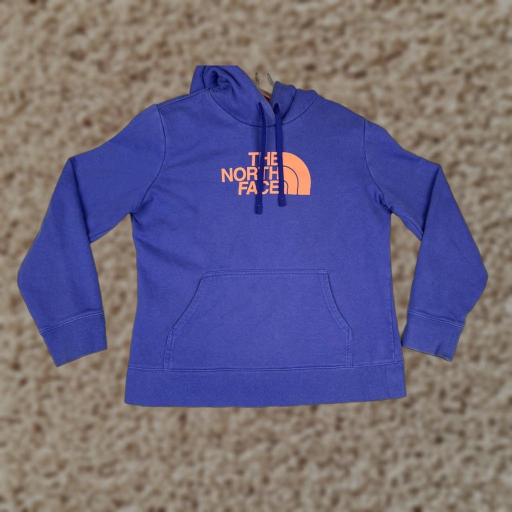 The North Face The North Face Womens Large Blue Logo Pullover Hoodie Kangaroo Fleece Sweatshirt Size L / US 10 / IT 46 - 1 Thumbnail