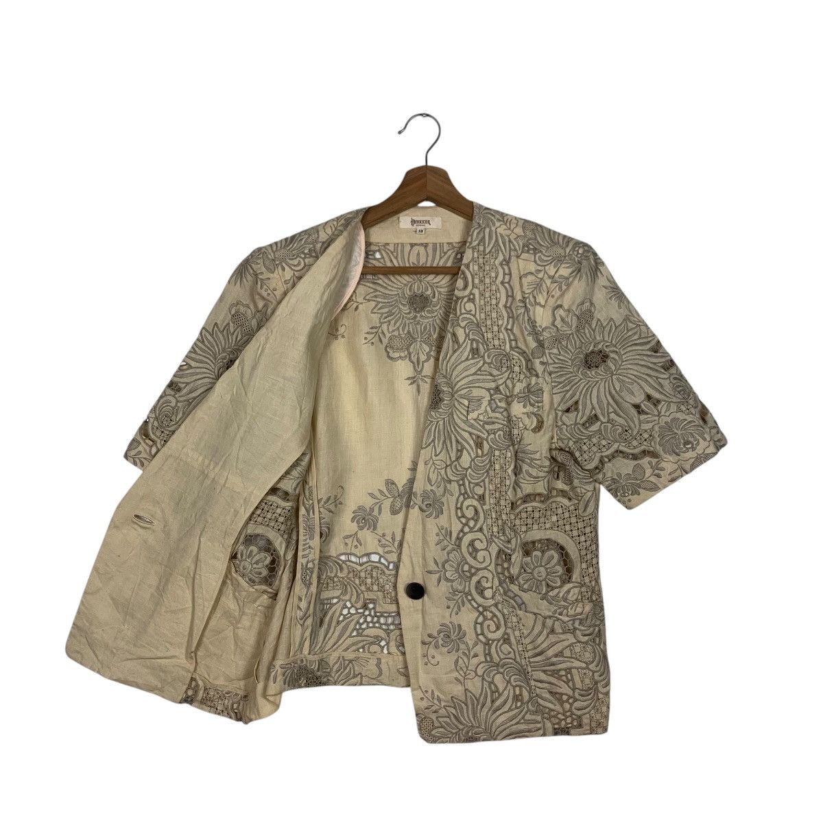 Japanese Brand DREXXON DORIAN Embroidered Single Button SS Jacket #1810-C20 Size M / US 6-8 / IT 42-44 - 9 Thumbnail
