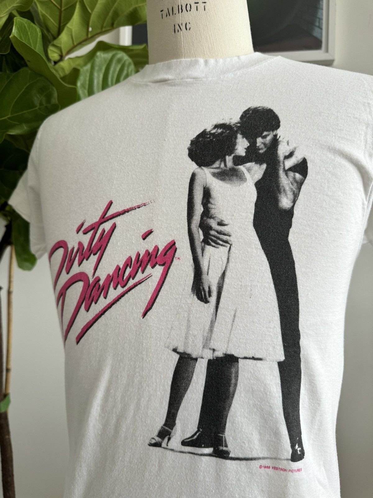 image of Movie x Screen Stars Vintage 1988 Dirty Dancing Promo Tee Slim Fit Single Stitch in White (Size Med