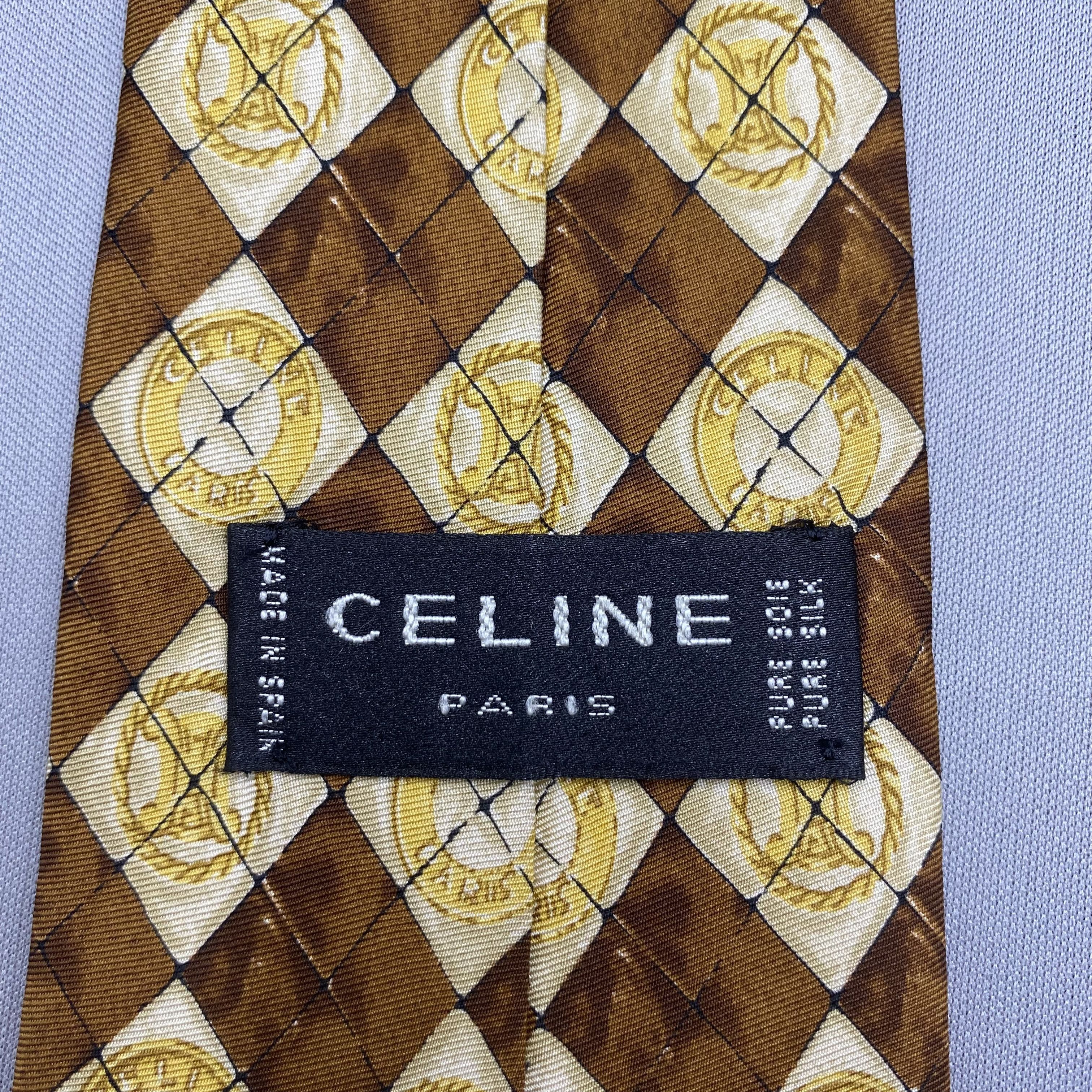 Celine Vintage Celine SILK Necktie Cravate Pure Silk Neck Tie Size ONE SIZE - 7 Thumbnail