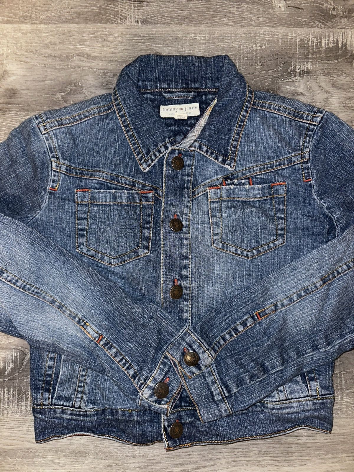 Tommy Hilfiger Denim Jean Jacket Multicolor Stitch by Tommy Hilfiger Size M / US 6-8 / IT 42-44 - 1 Thumbnail