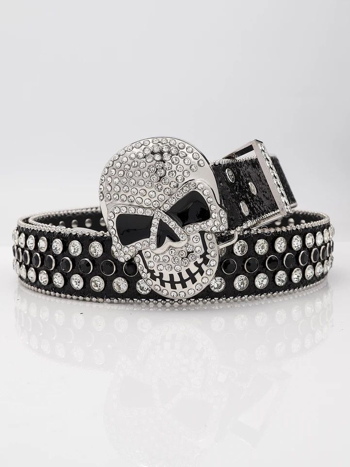 Japanese Brand Rhinestone skull belt Size ONE SIZE - 1 Thumbnail
