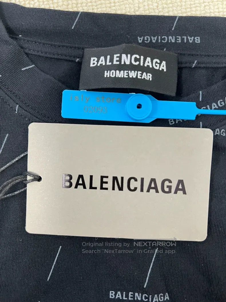 Balenciaga Balenciaga All-over Logo Short Sleeve Size US M / EU 48-50 / 2 - 4 Thumbnail
