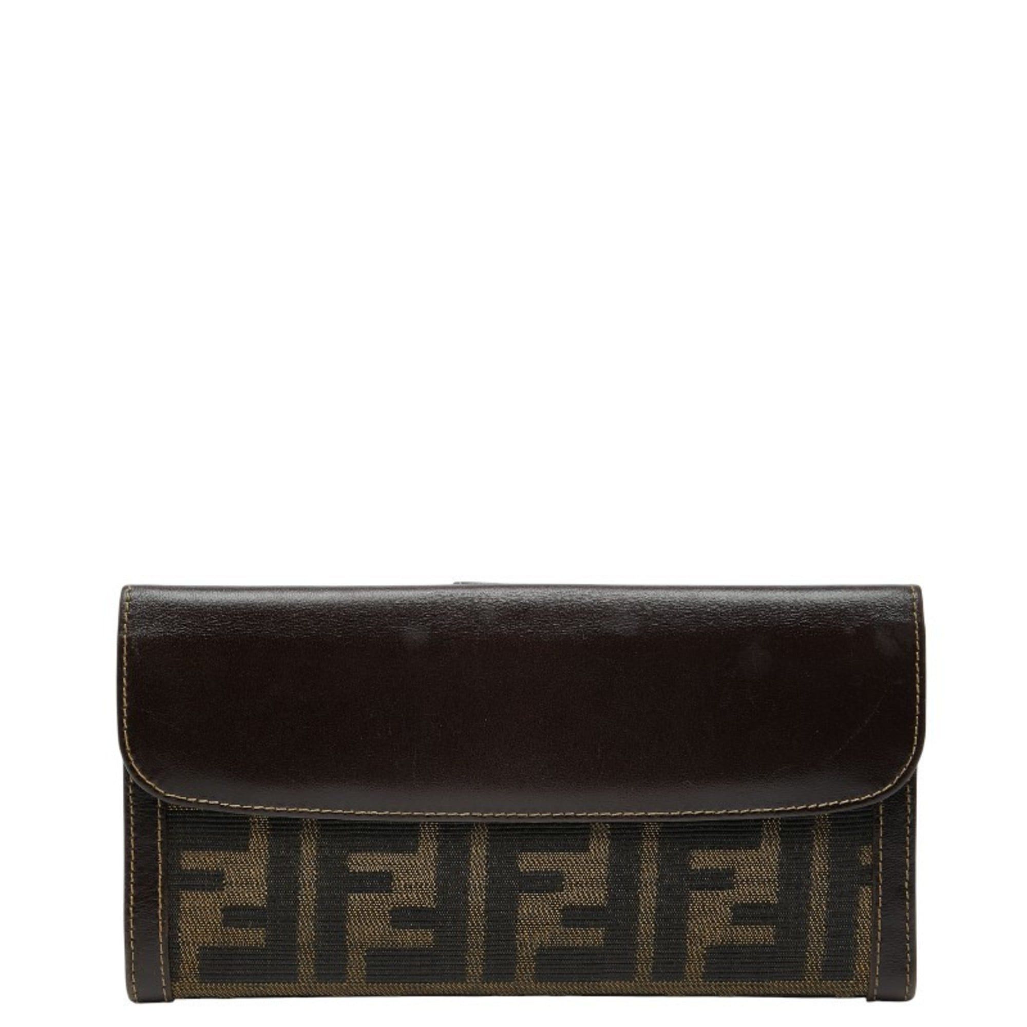 Fendi Fendi Zucca Long Wallet 2804 01339 088 Brown Canvas and Leather Women's FENDI Size ONE SIZE - 1 Thumbnail