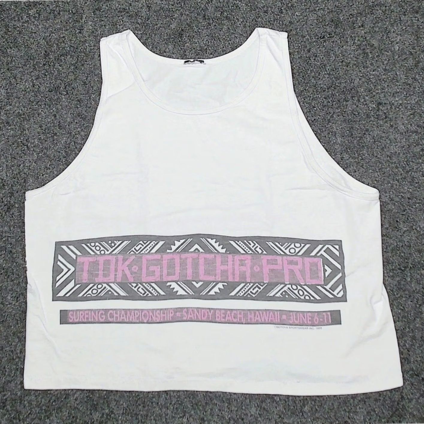 Gotcha Gotcha Vintage 1989 TDK Pro Surfing Sandy Beach Crop Tank Top Womens XL Boxy Size XL / US 12-14 / IT 48-50 - 3 Thumbnail