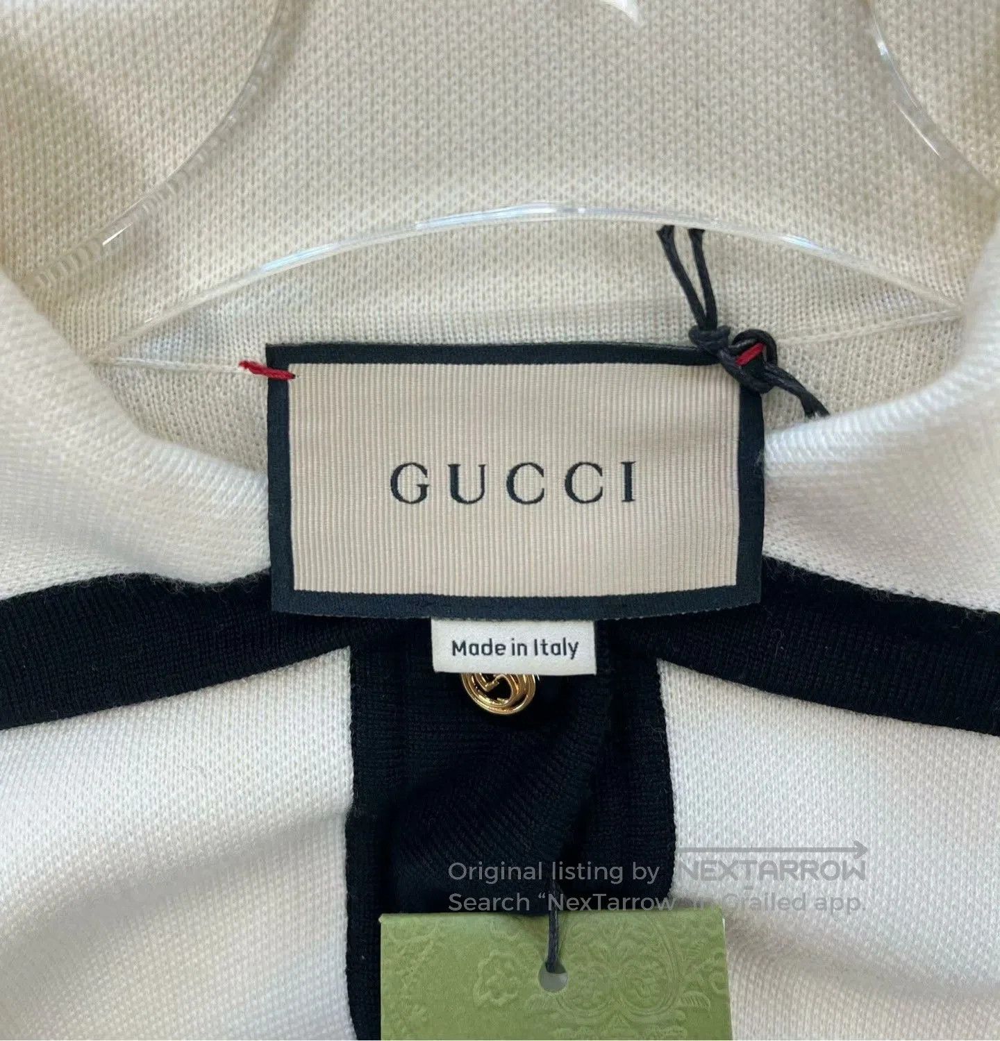 Gucci Gucci White Black Logo Knit Cardigan. Size XS / US 0-2 / IT 36-38 - 3 Thumbnail