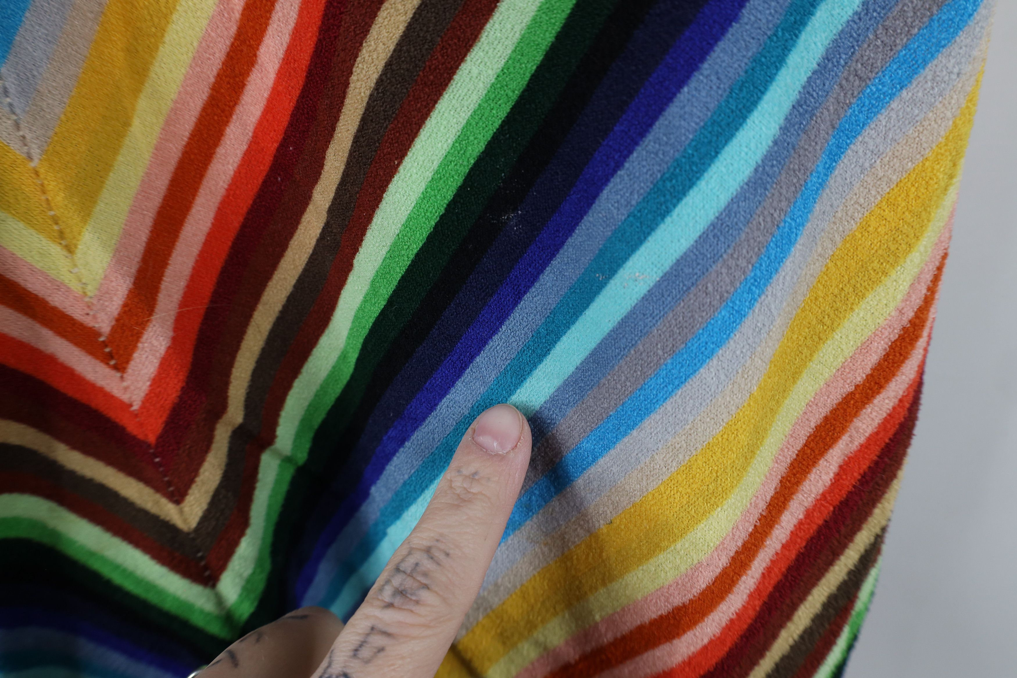 Vintage Vintage 70s Streetwear Rainbow Striped Terry Cloth Polo Size L / US 10 / IT 46 - 10 Thumbnail