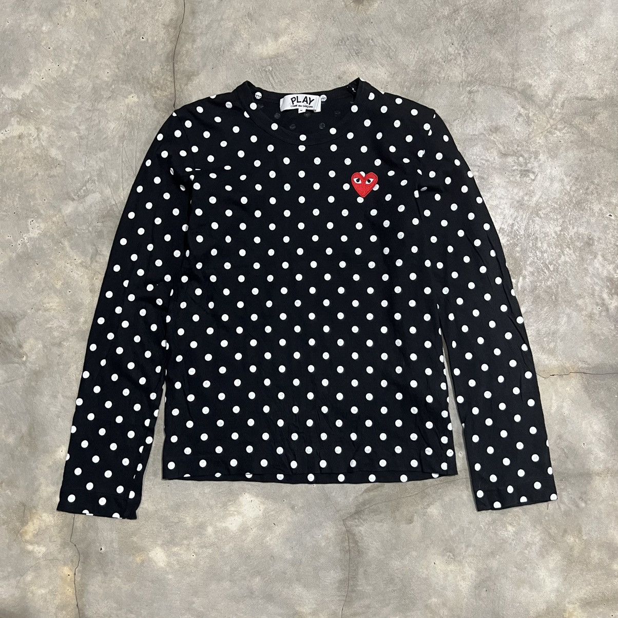 CDG Play Polka Dot Long Sleeve Shirt Tops