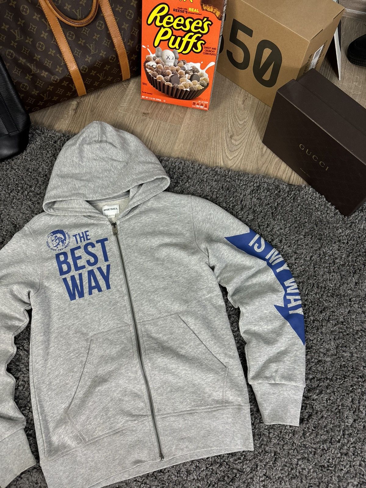 Diesel × Japanese Brand Vintage Y2K Diesel Zip Logo Sweatshirt Hoodie 00s Size US S / EU 44-46 / 1 - 2 Thumbnail
