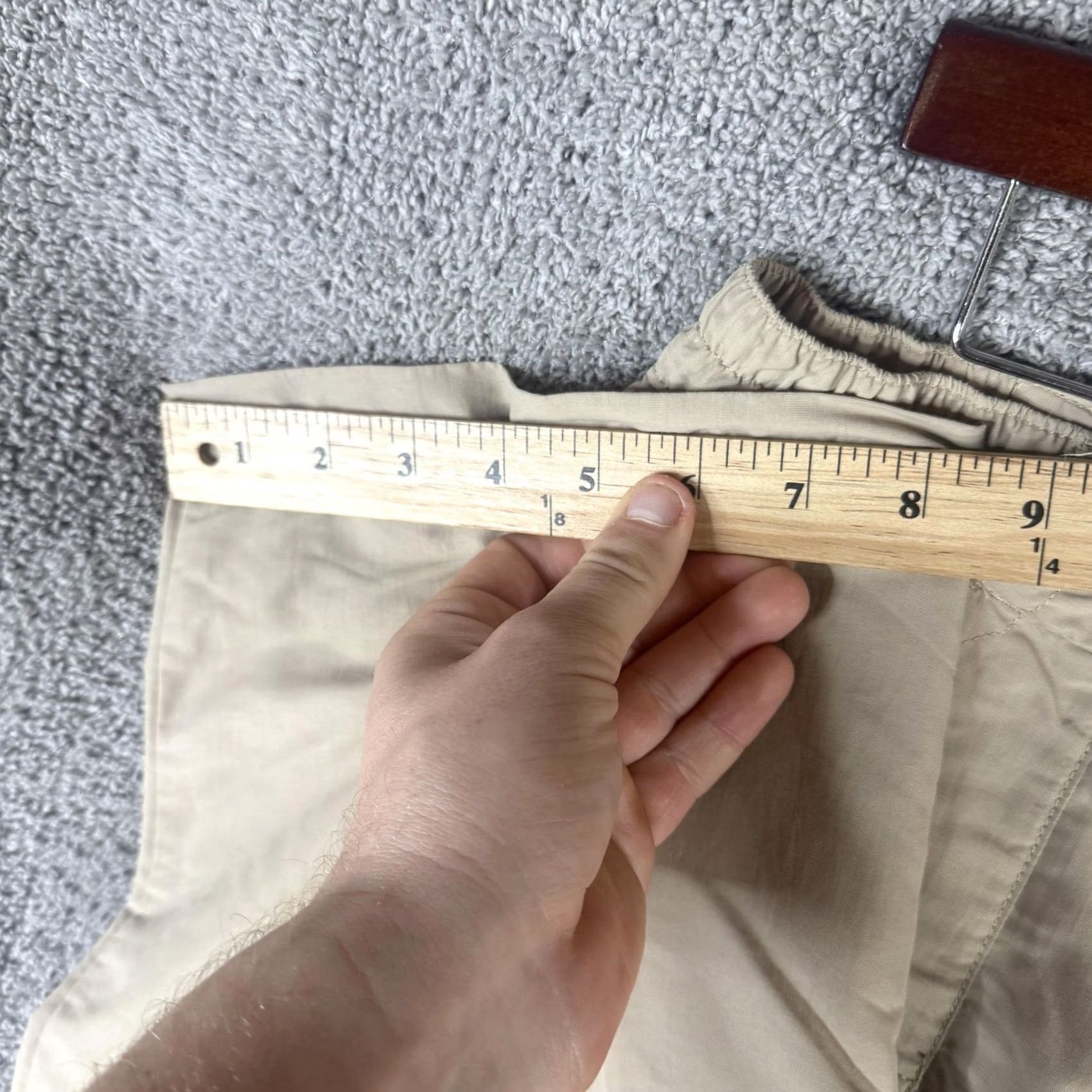 Vintage L.L. Bean Cargo Pants Mens Large Beige Nylon Elastic Waist Relaxed Fit Hiking Size US 33 - 6 Thumbnail