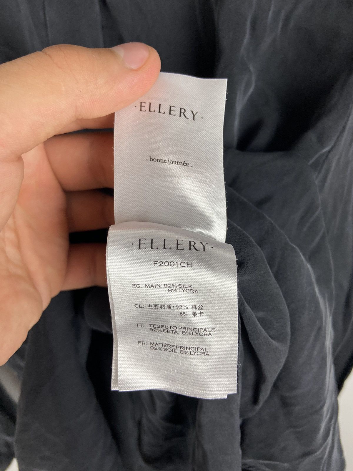 ELLERY Ellery Luxury Black Shirt Asymmetrical Long Sleeve Silk Size M / US 6-8 / IT 42-44 - 12 Thumbnail